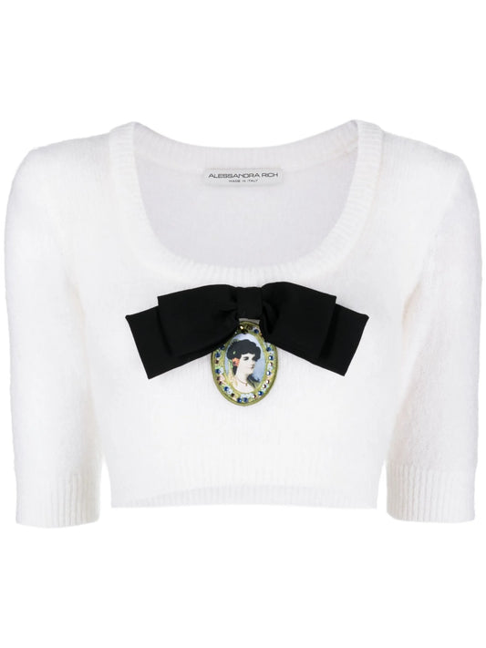 Cameo knitted crop top