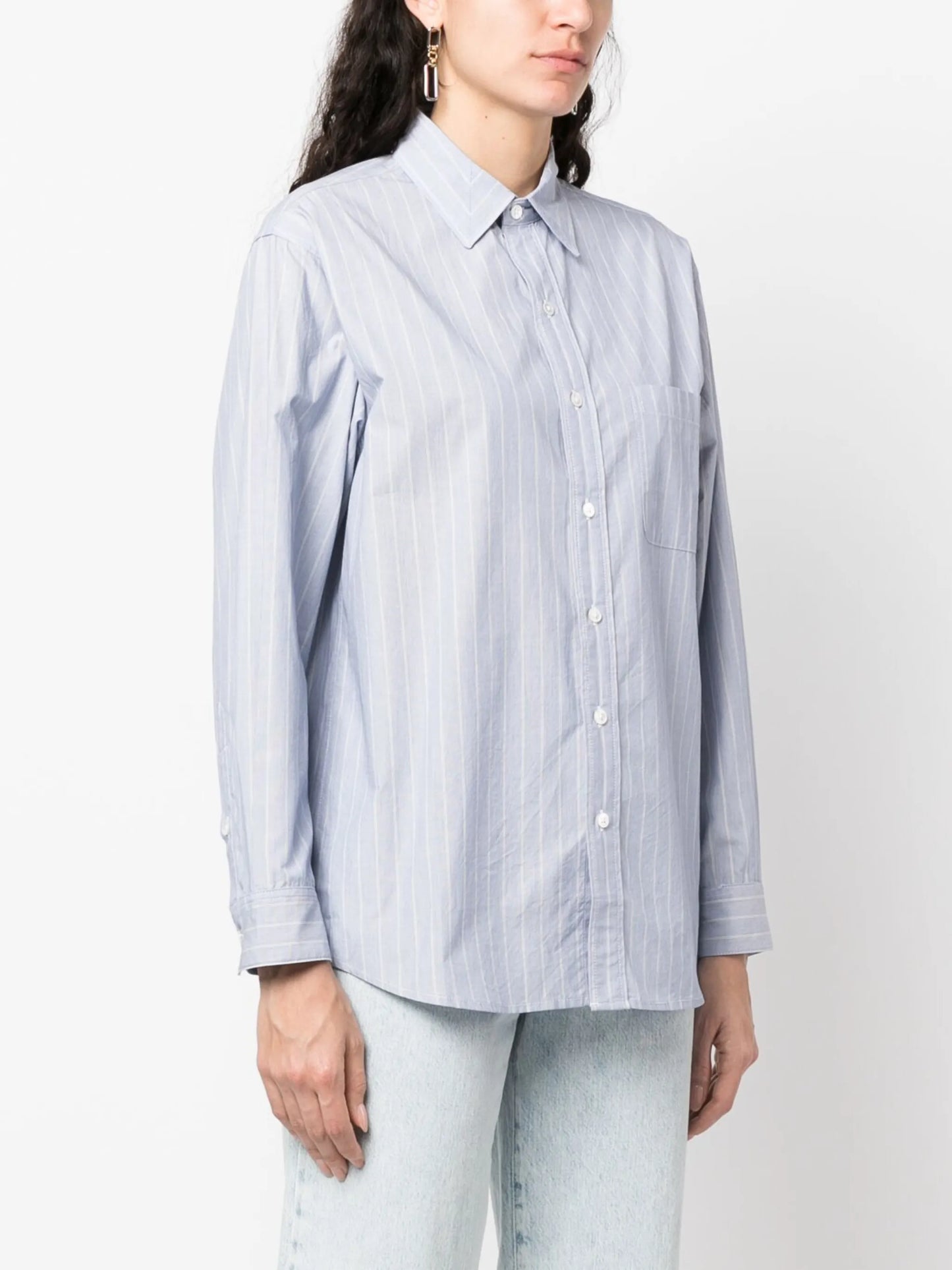 stripe-print long-sleeved shirt