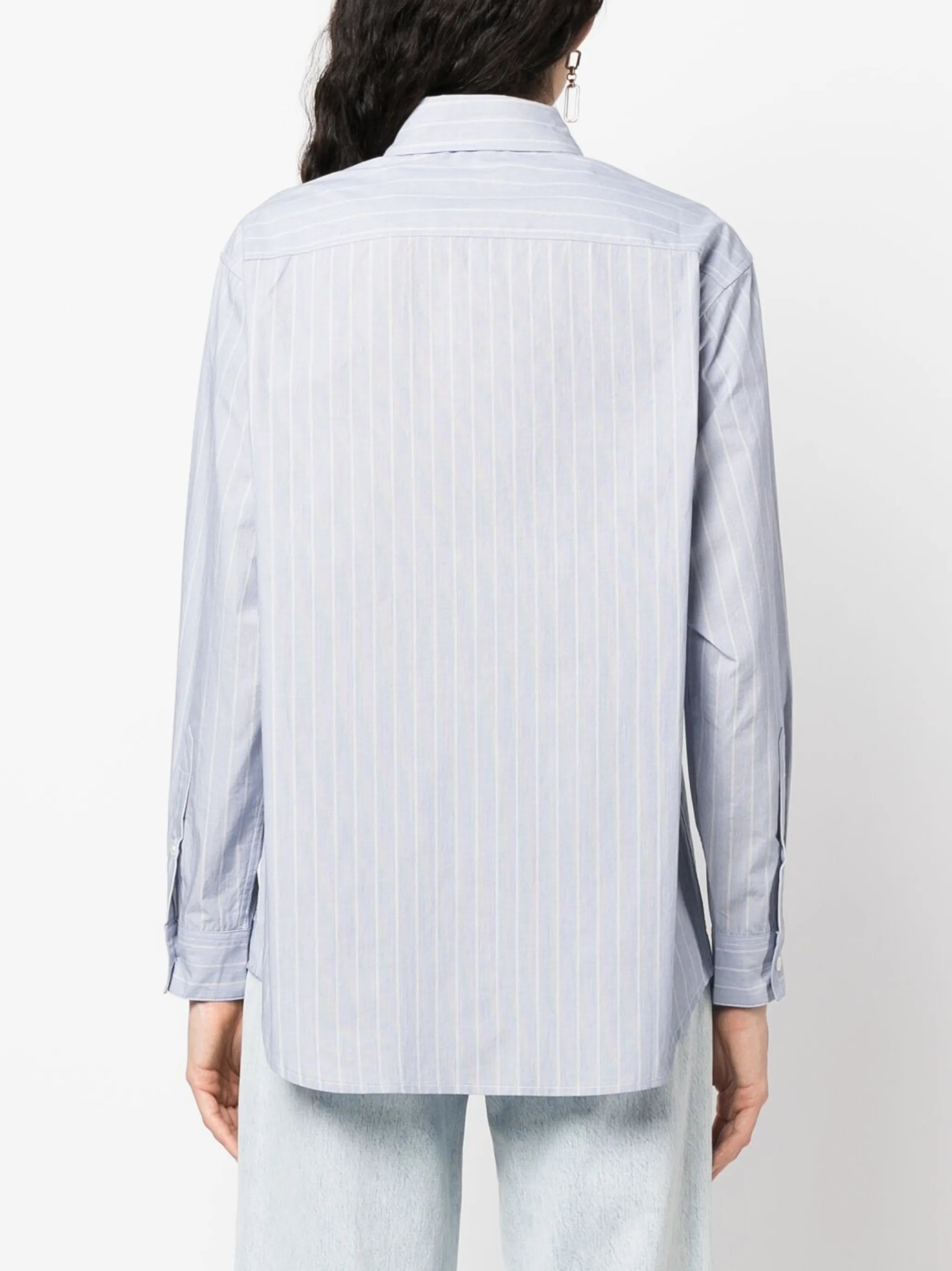 stripe-print long-sleeved shirt