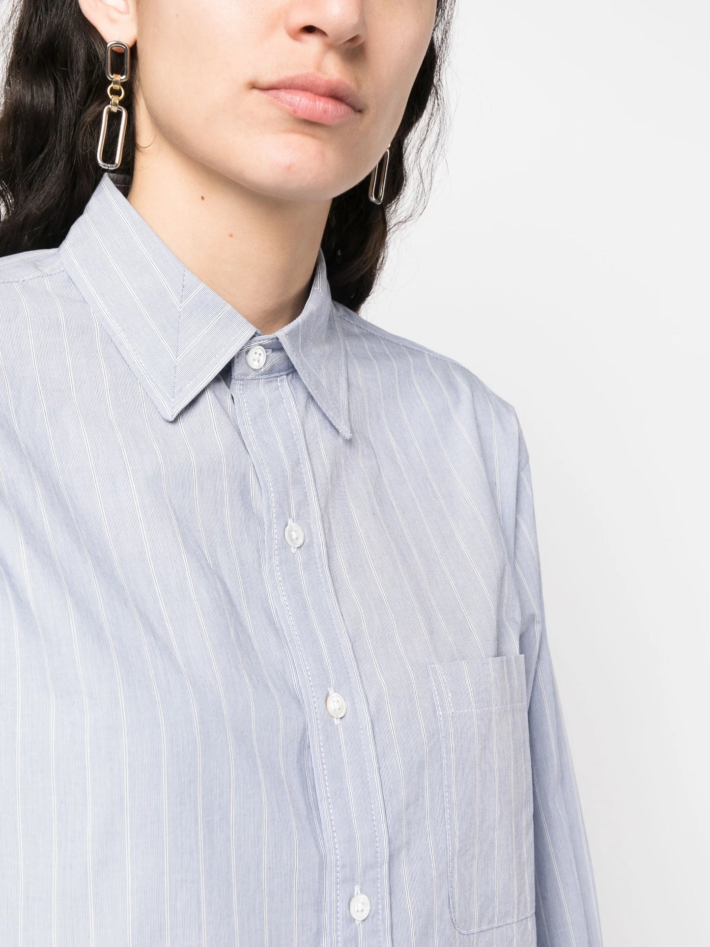 stripe-print long-sleeved shirt