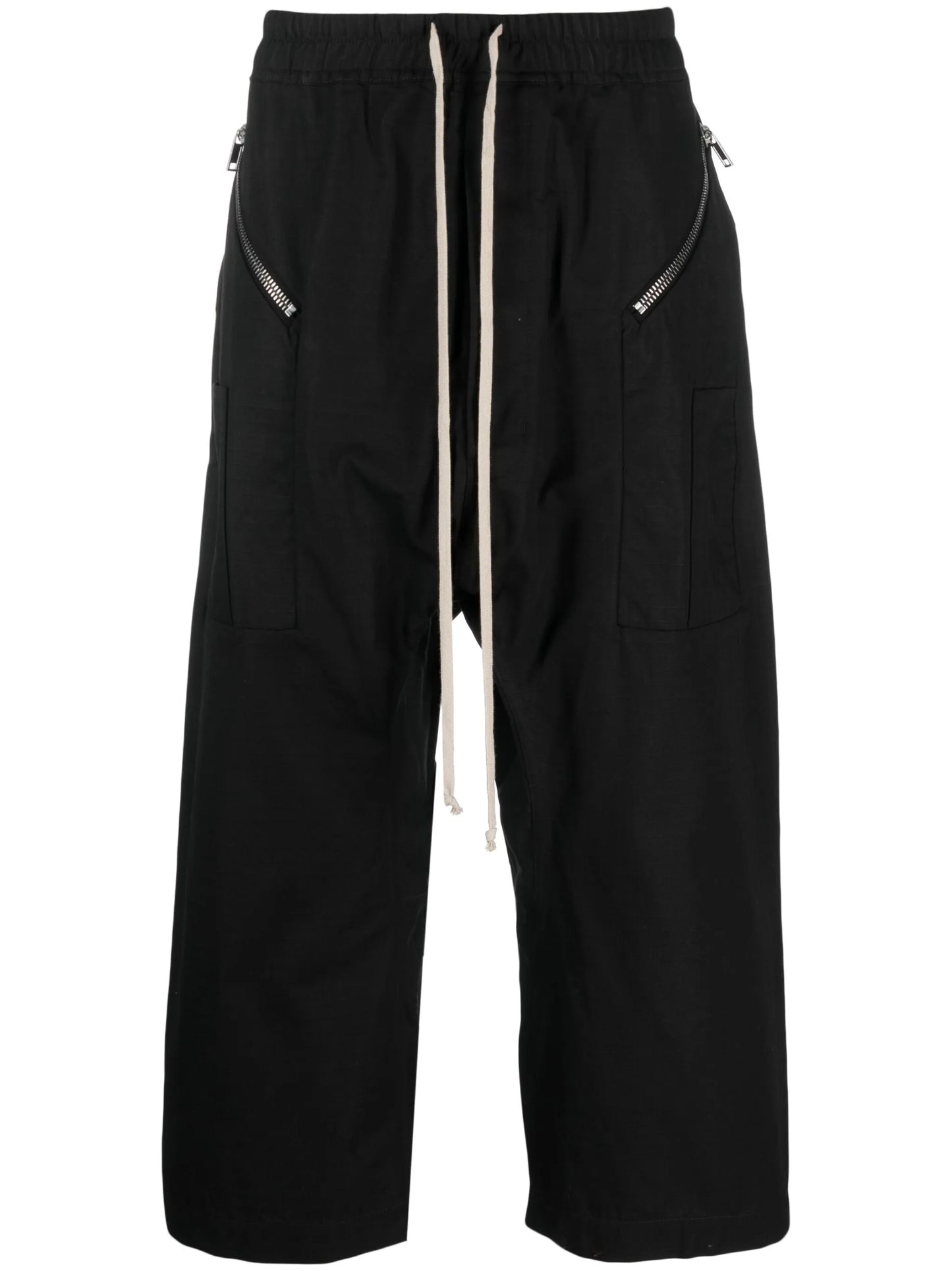 drawstring-waistband cropped trousers