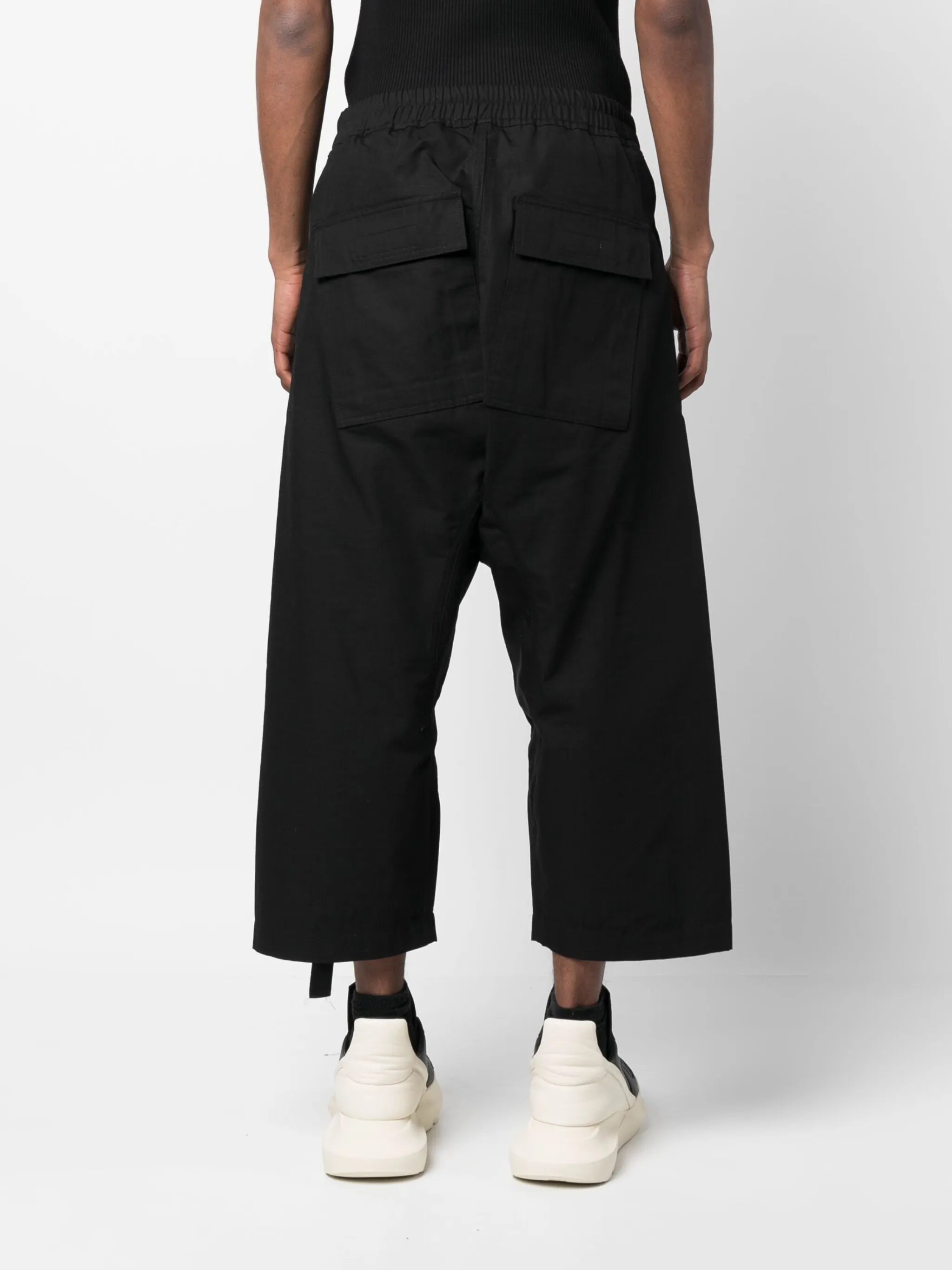 drawstring-waistband cropped trousers