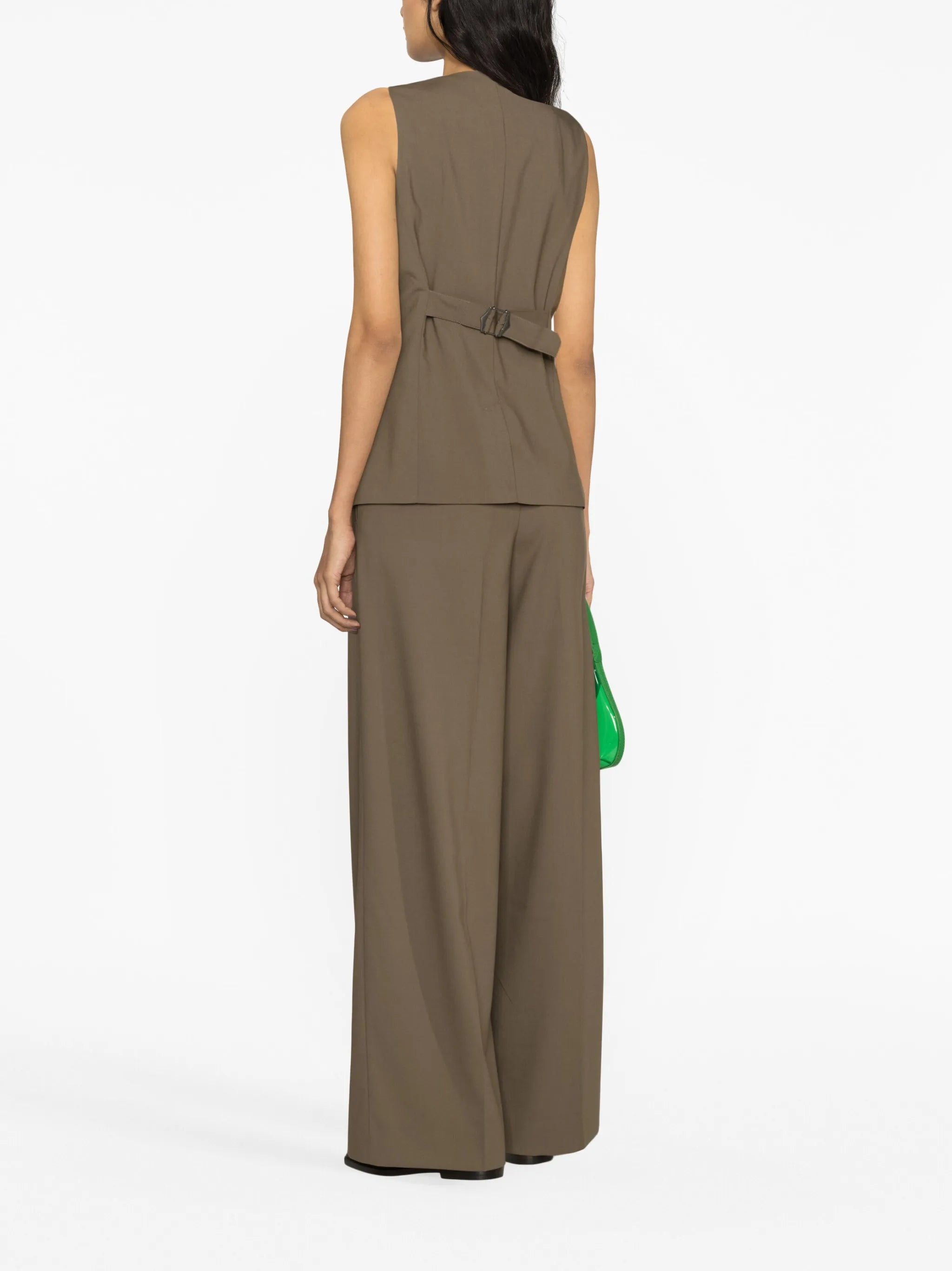 layered V-neck waistcoat