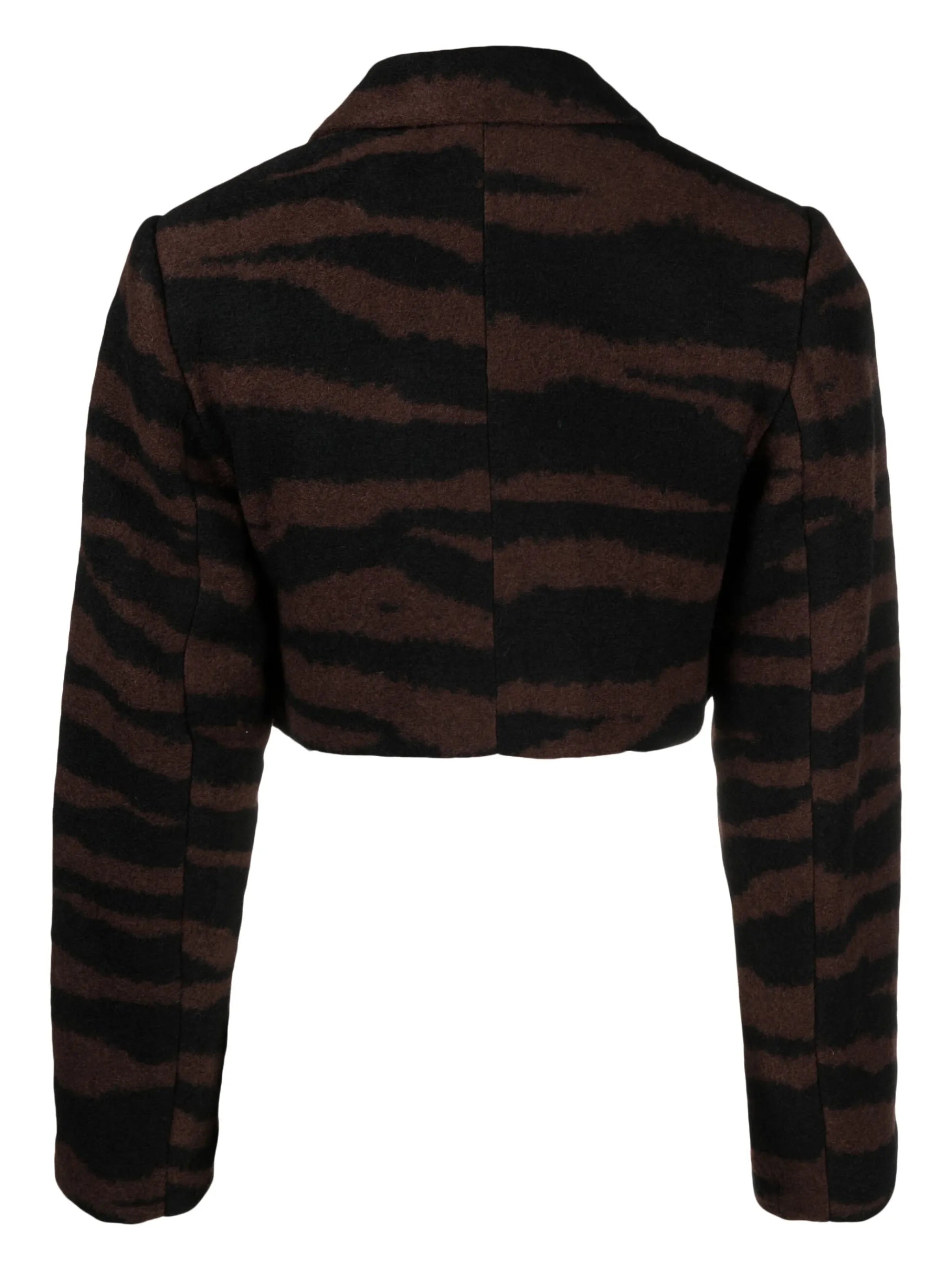 tiger-jacquard cropped jacket