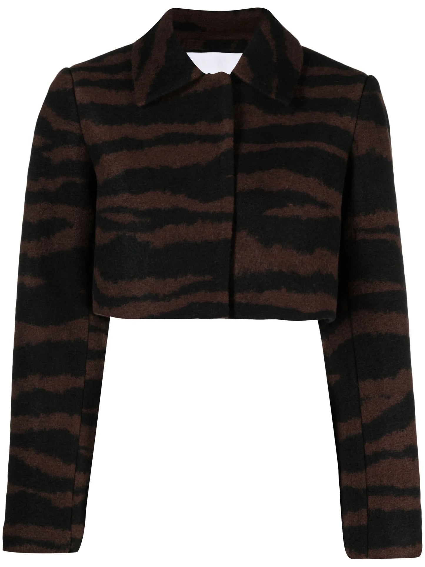 tiger-jacquard cropped jacket