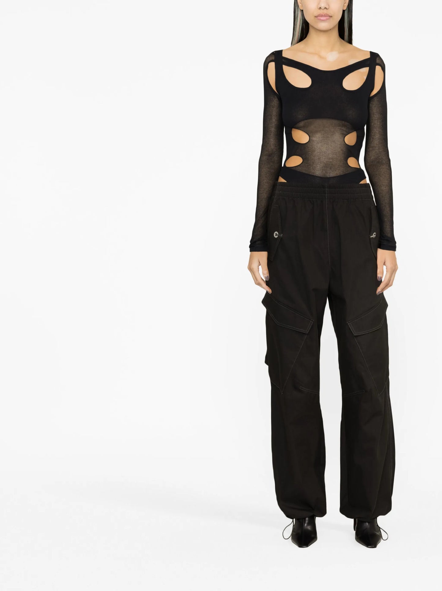 cut-out detail long-sleeve bodysuit
