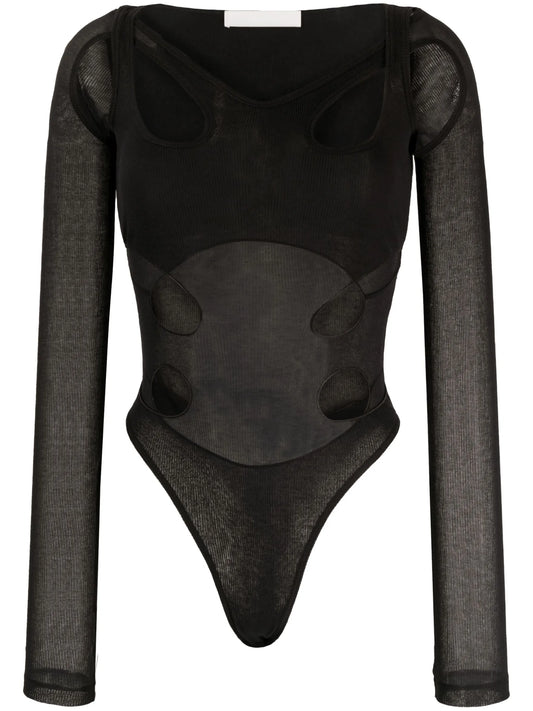 cut-out detail long-sleeve bodysuit