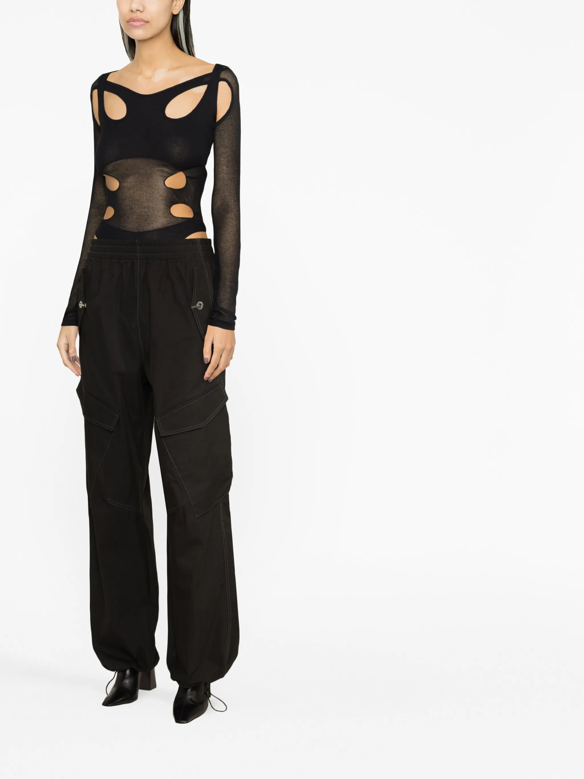 cut-out detail long-sleeve bodysuit
