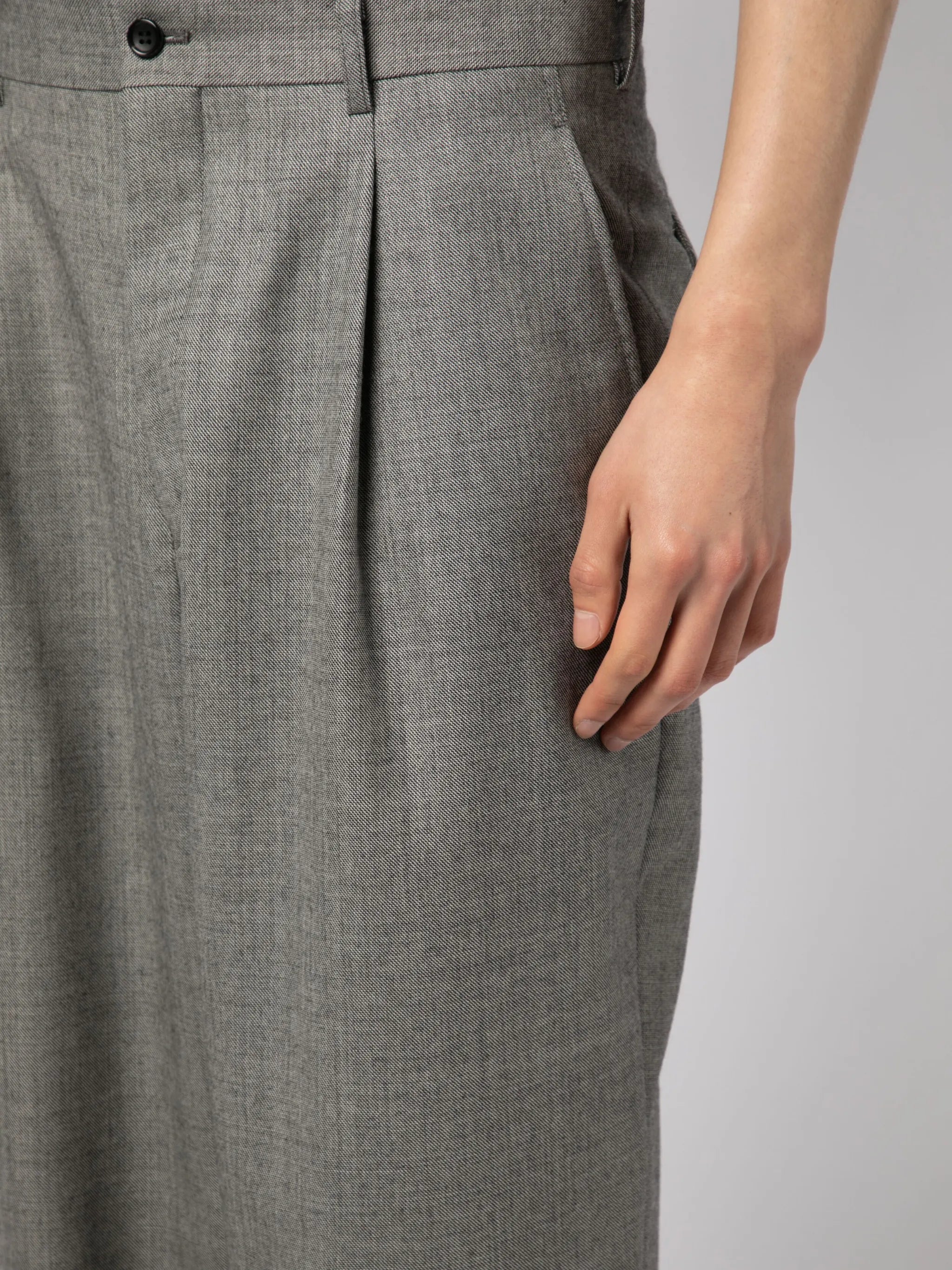 classic pleated wool trousers