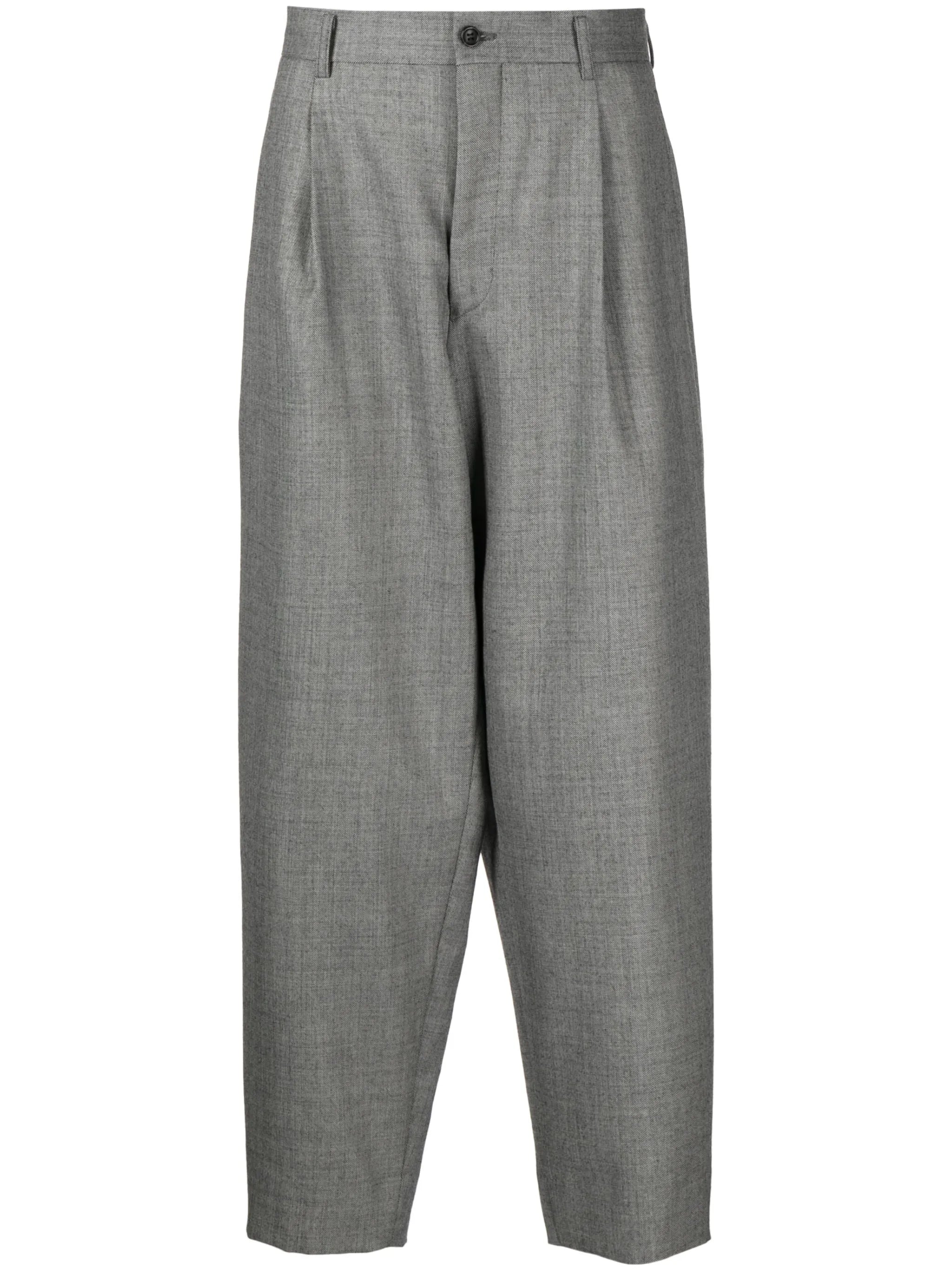 classic pleated wool trousers
