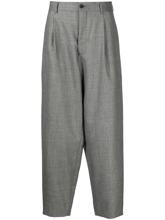 classic pleated wool trousers