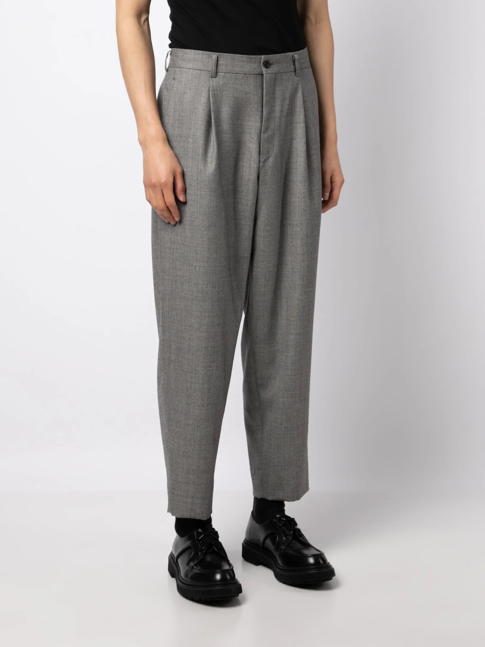 classic pleated wool trousers