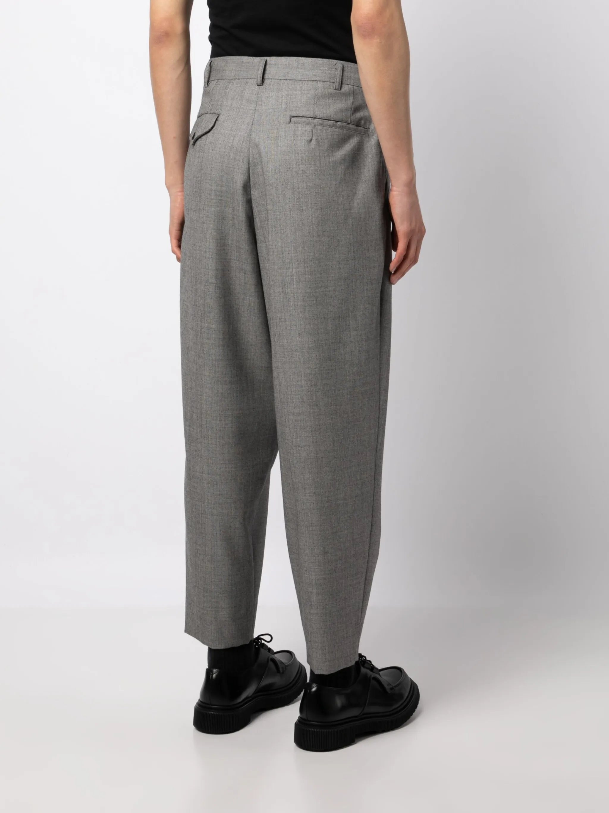 classic pleated wool trousers