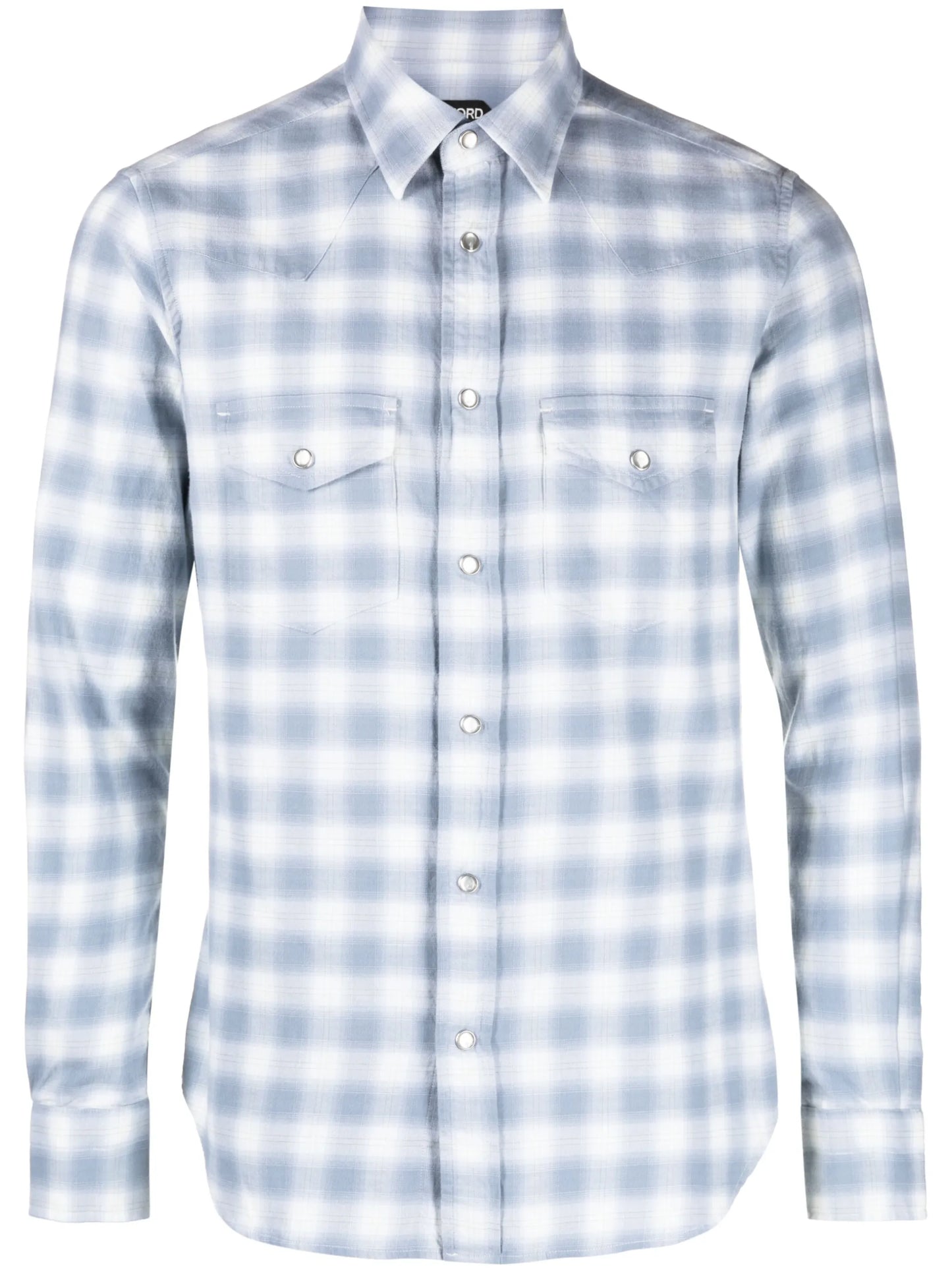 gingham-check cotton shirt