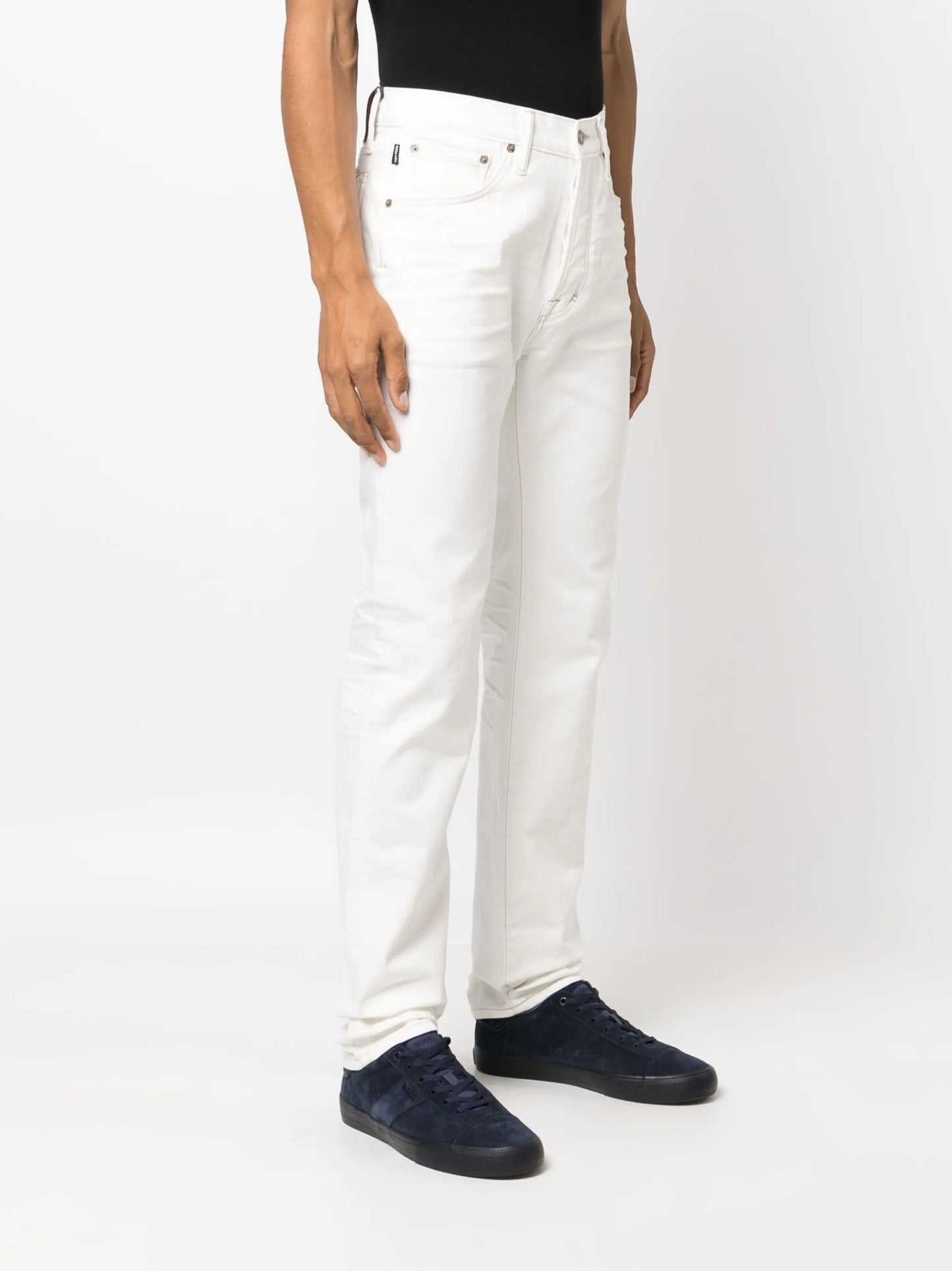 slim-cut cotton jeans