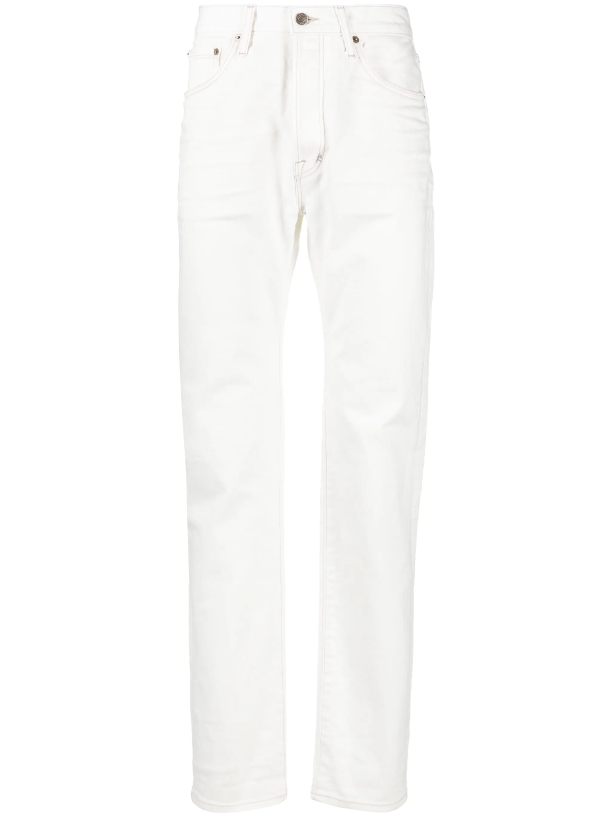 slim-cut cotton jeans