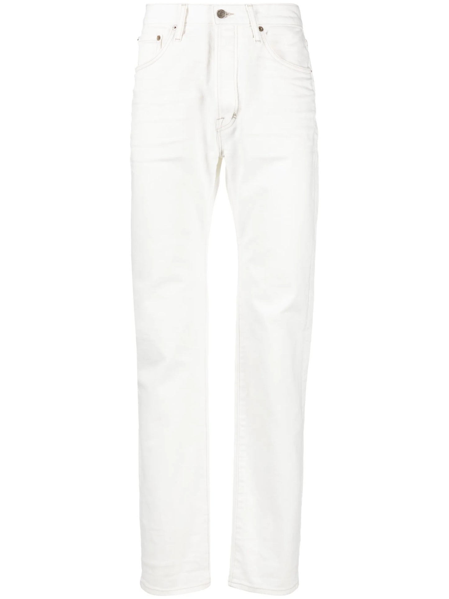 slim-cut cotton jeans