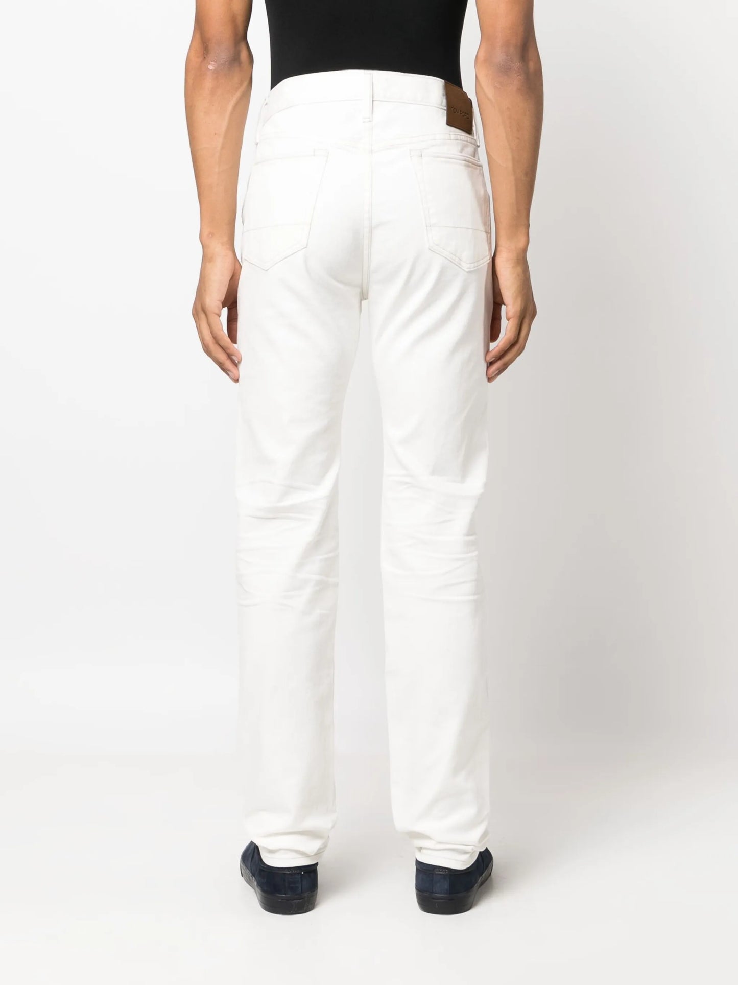 slim-cut cotton jeans