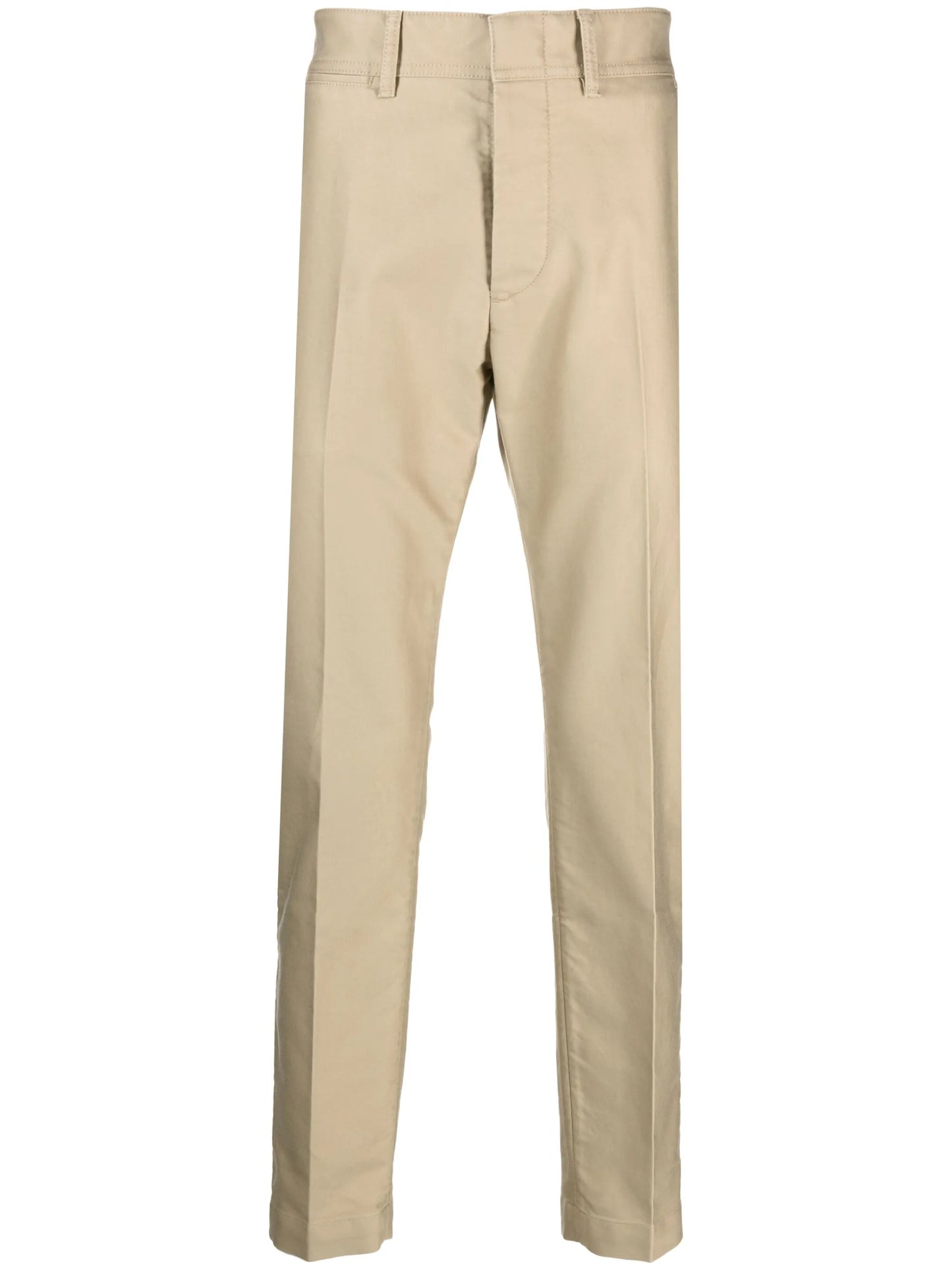 pressed-crease straight-leg tailored trousers
