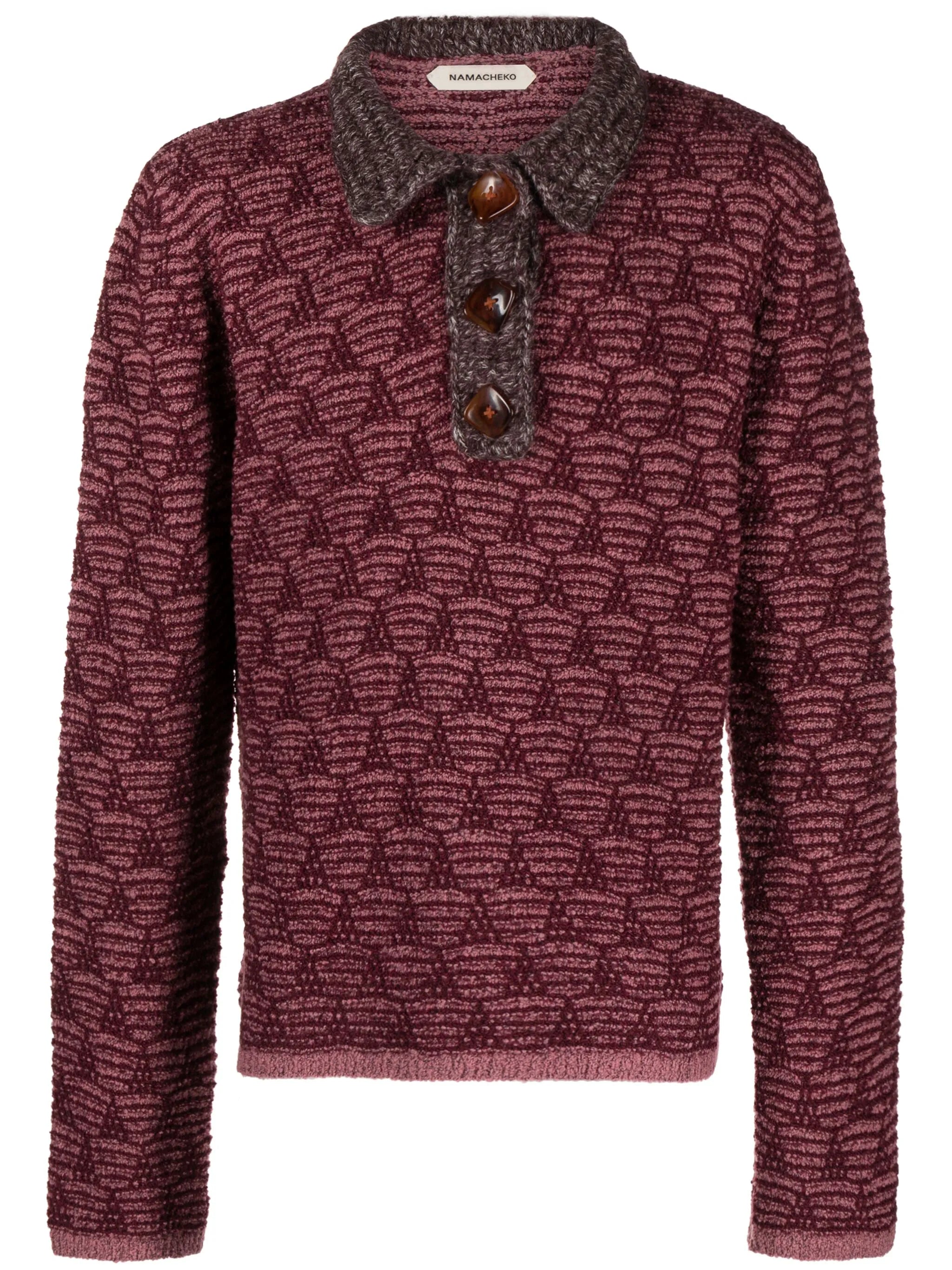 jacquard-knit polo shirt