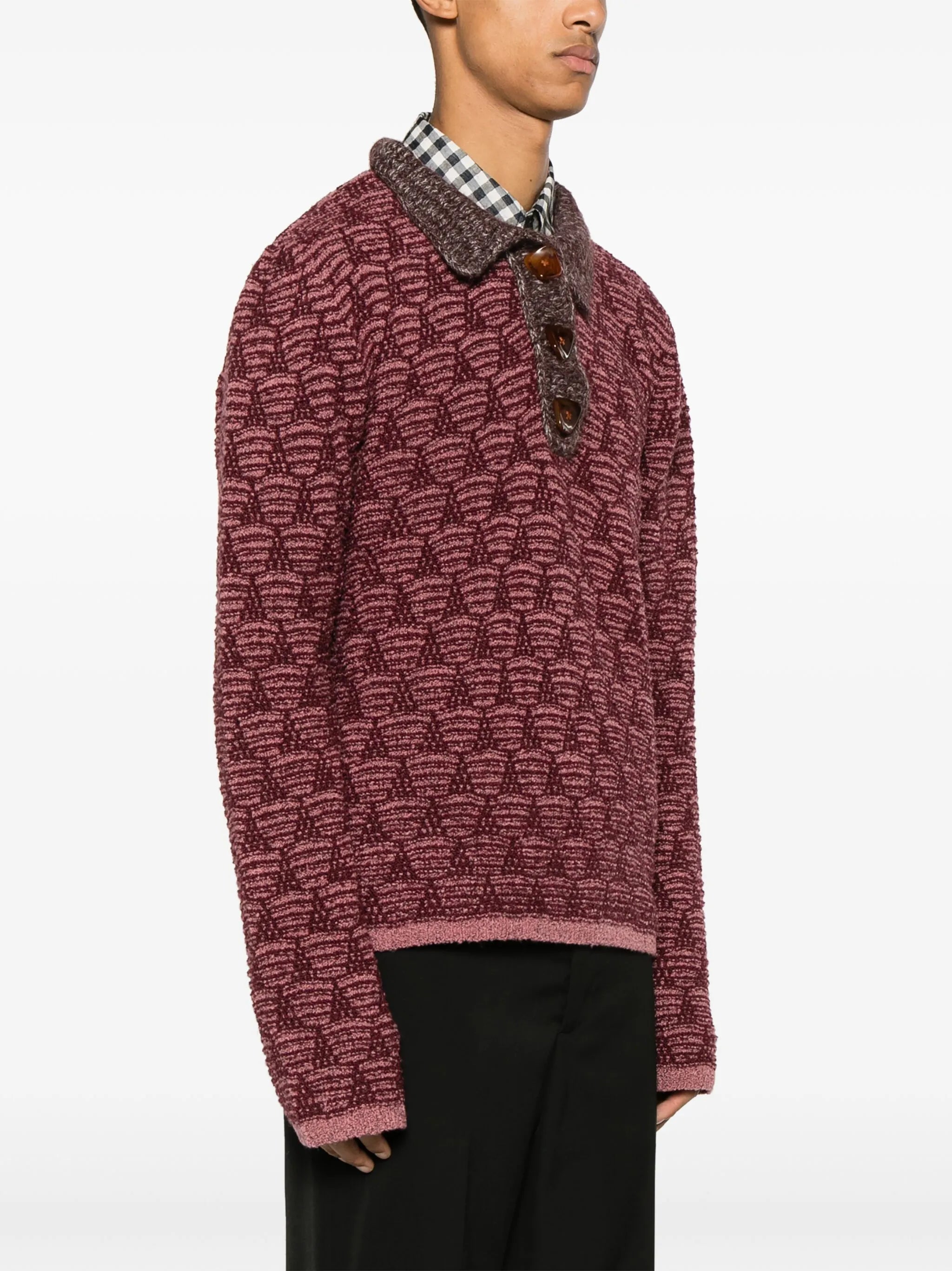 jacquard-knit polo shirt