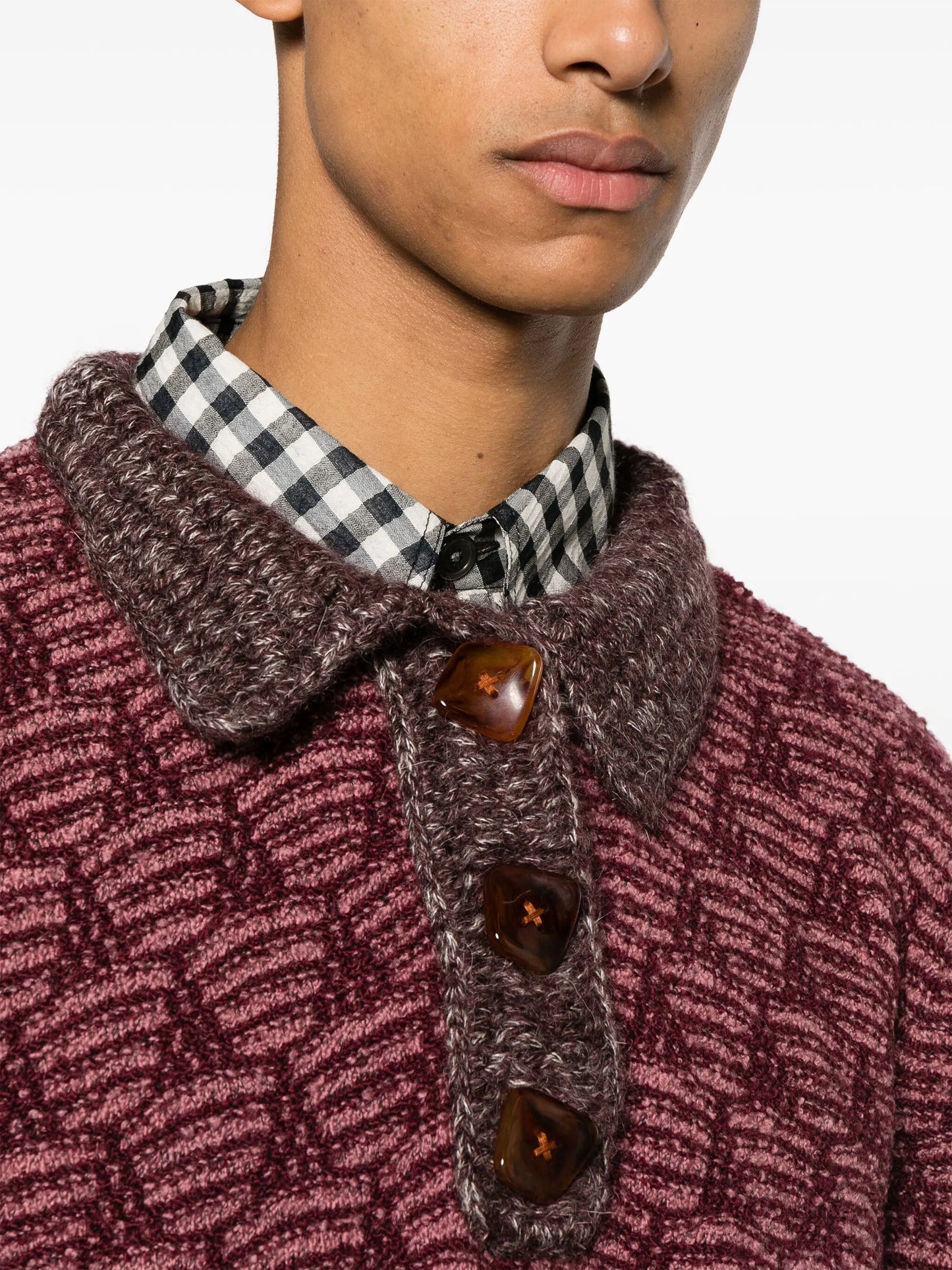 jacquard-knit polo shirt