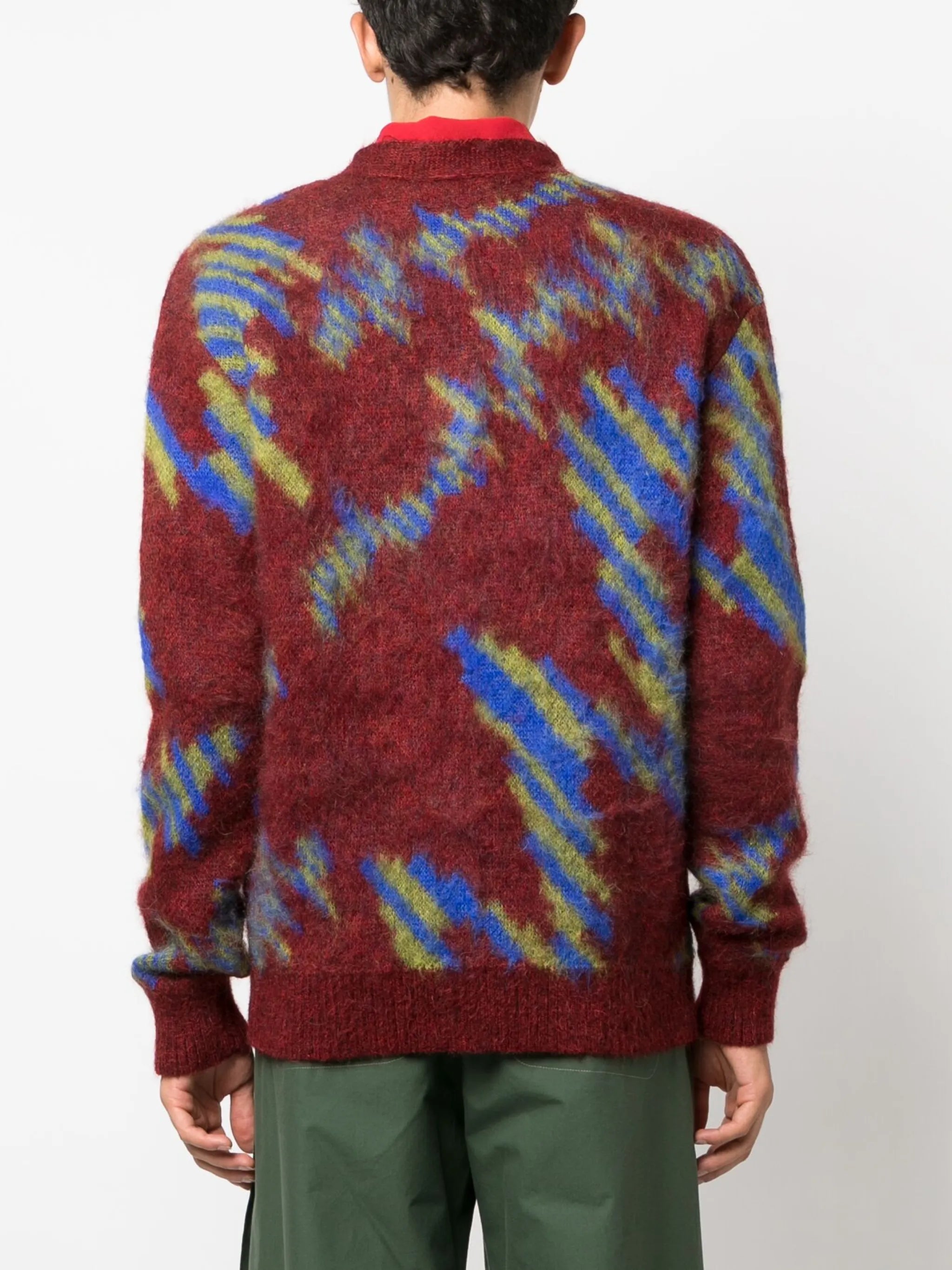 Ongoye patterned intarsia-knit cardigan