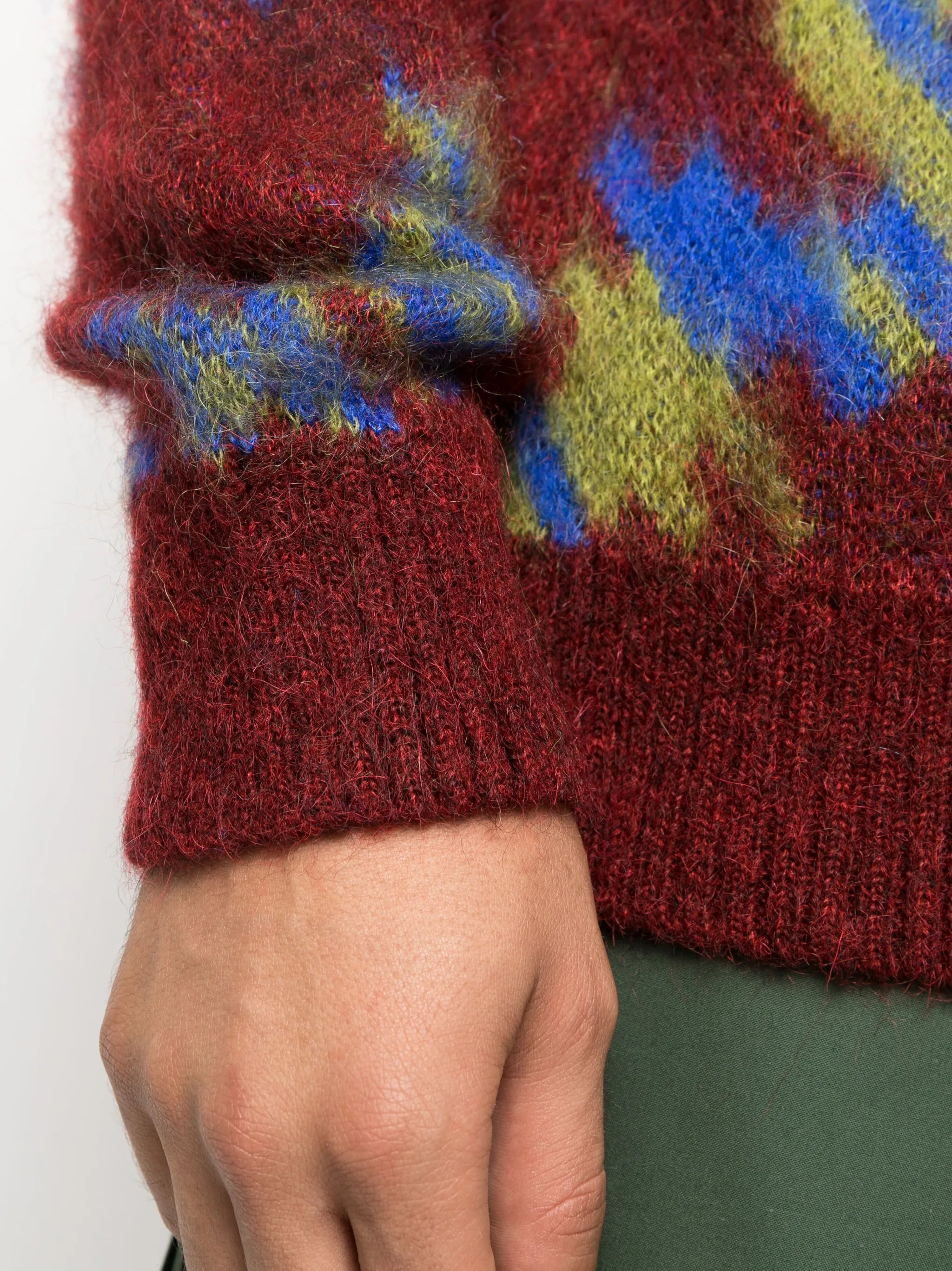 Ongoye patterned intarsia-knit cardigan