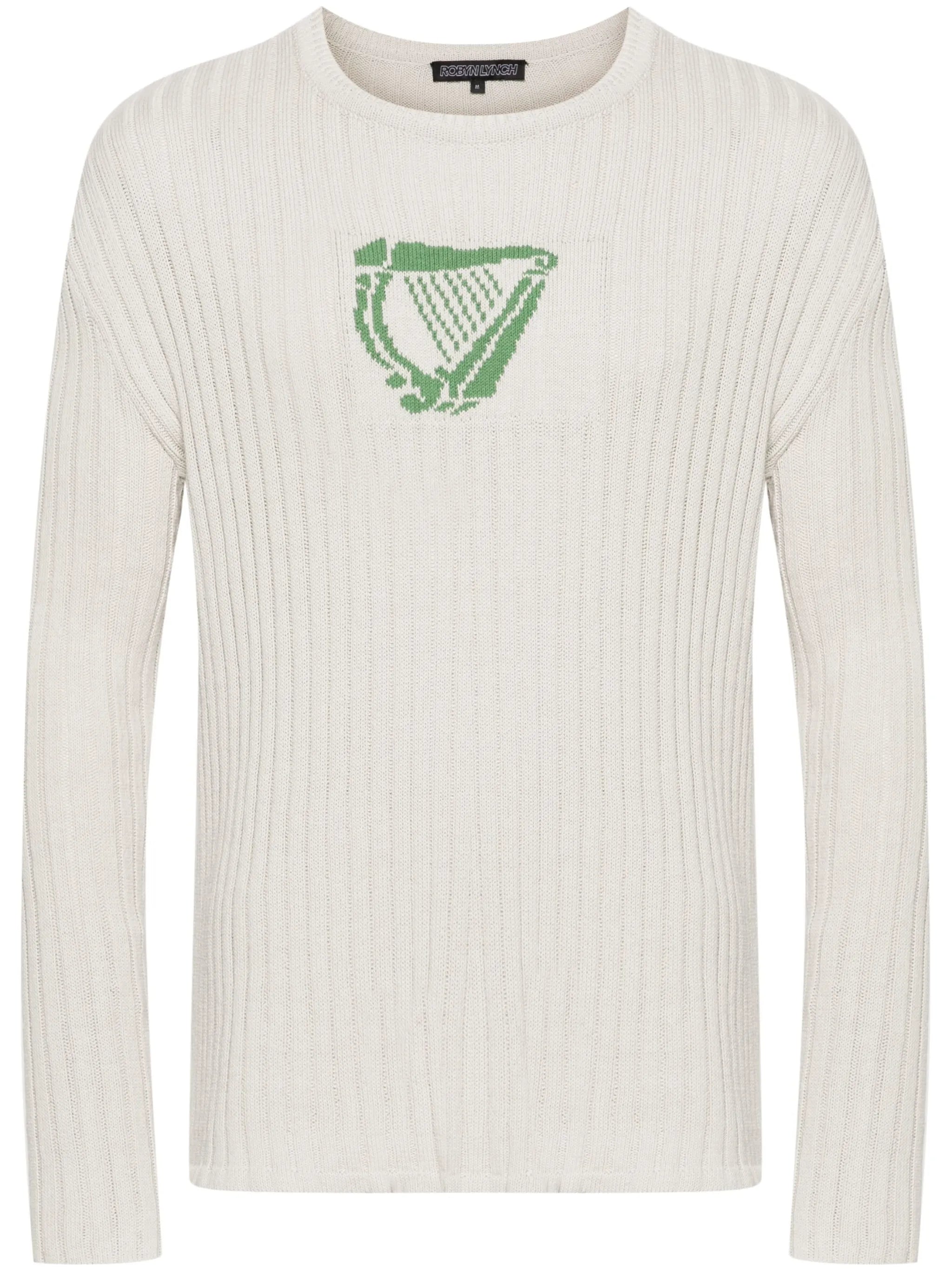 Harp intarsia-knit ribbed jumper