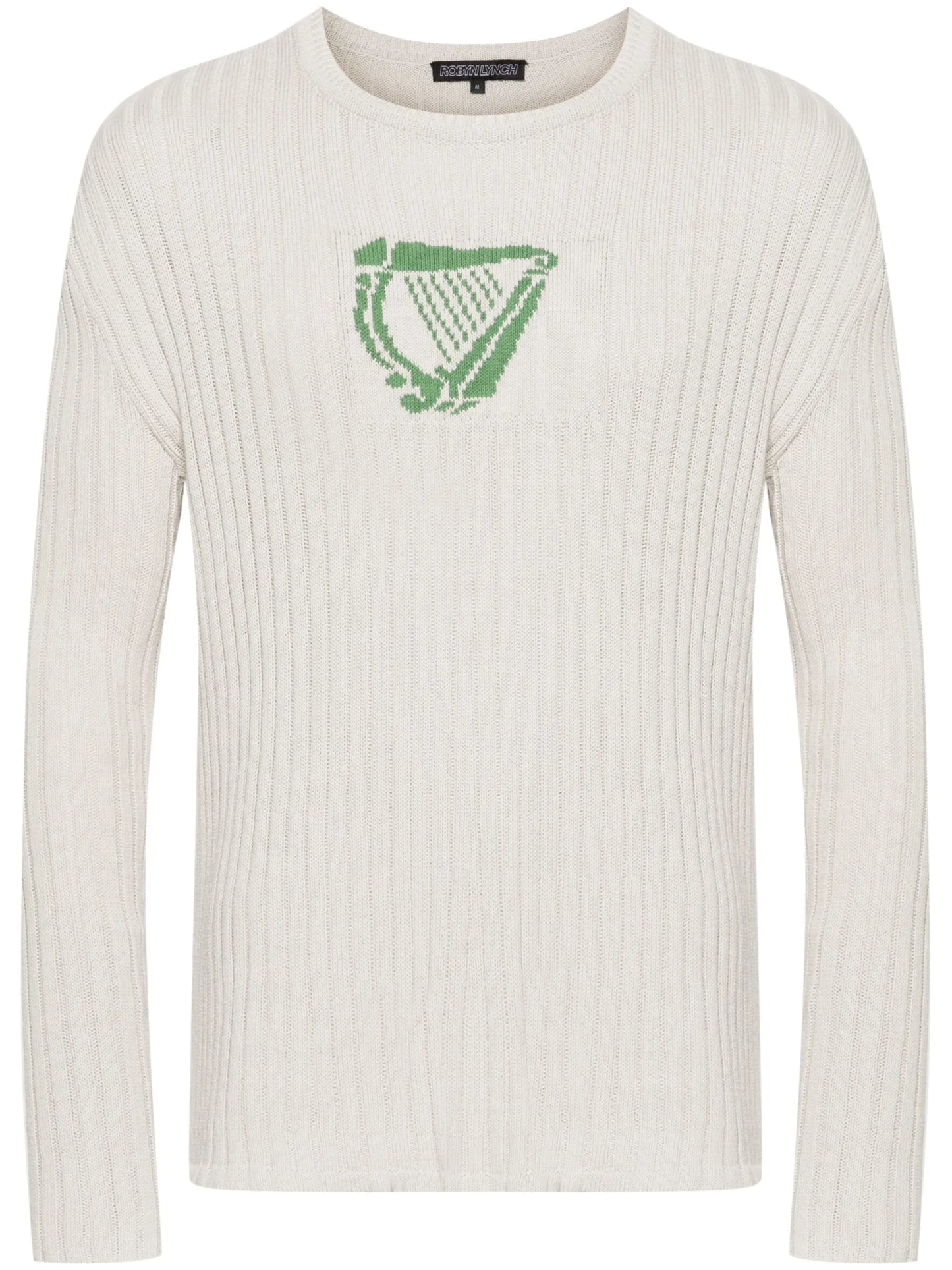 Harp intarsia-knit ribbed jumper