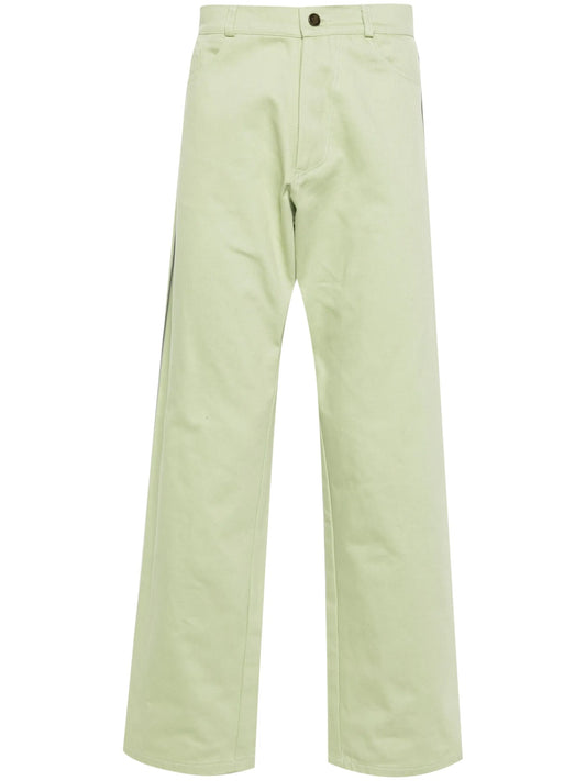 piped-trim straight jeans