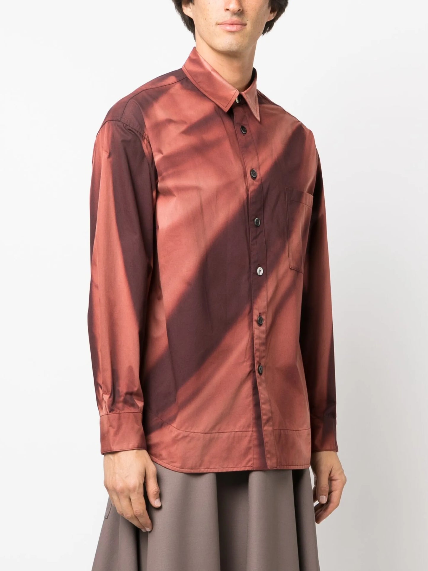 bleached-effect cotton shirt