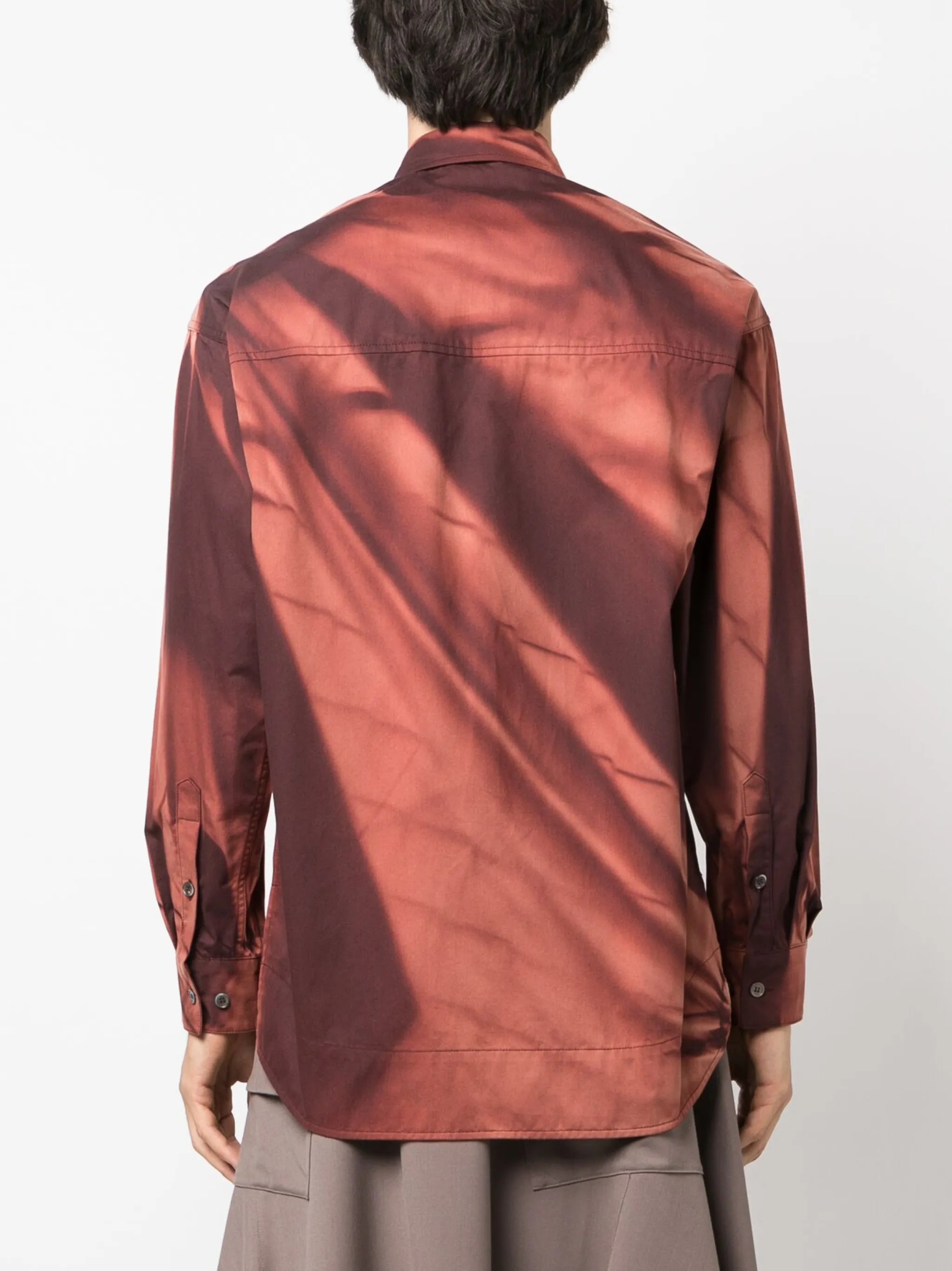 bleached-effect cotton shirt