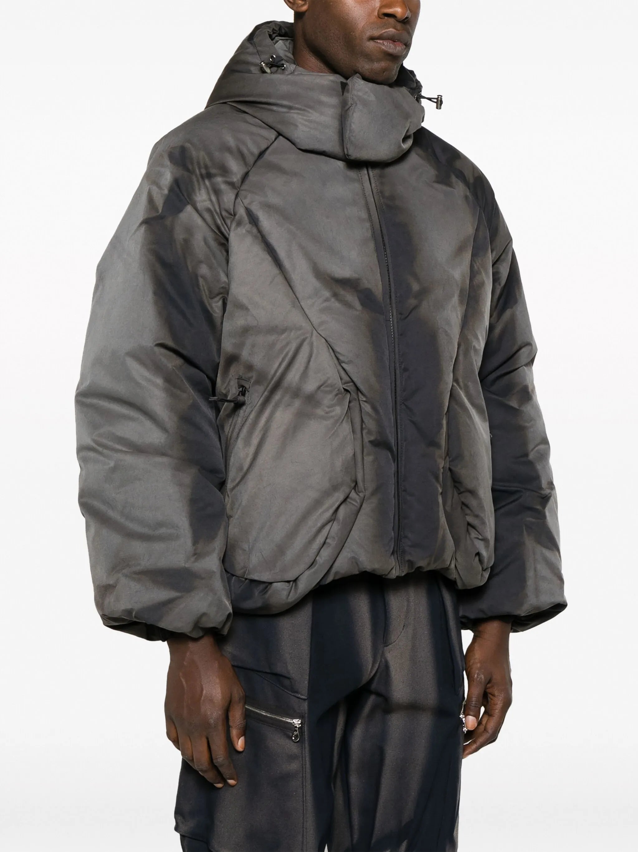 bleached-effect padded jacket