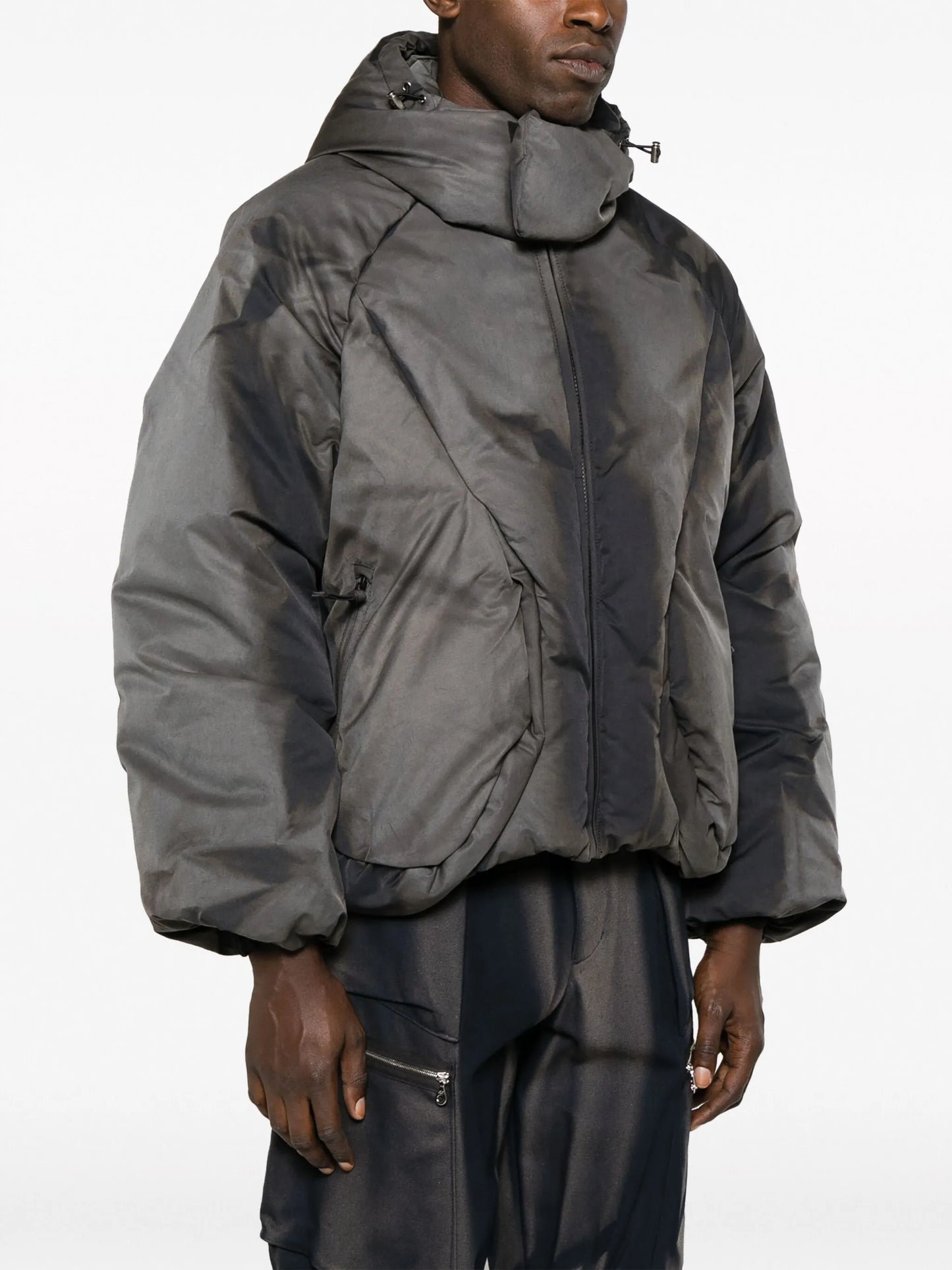bleached-effect padded jacket