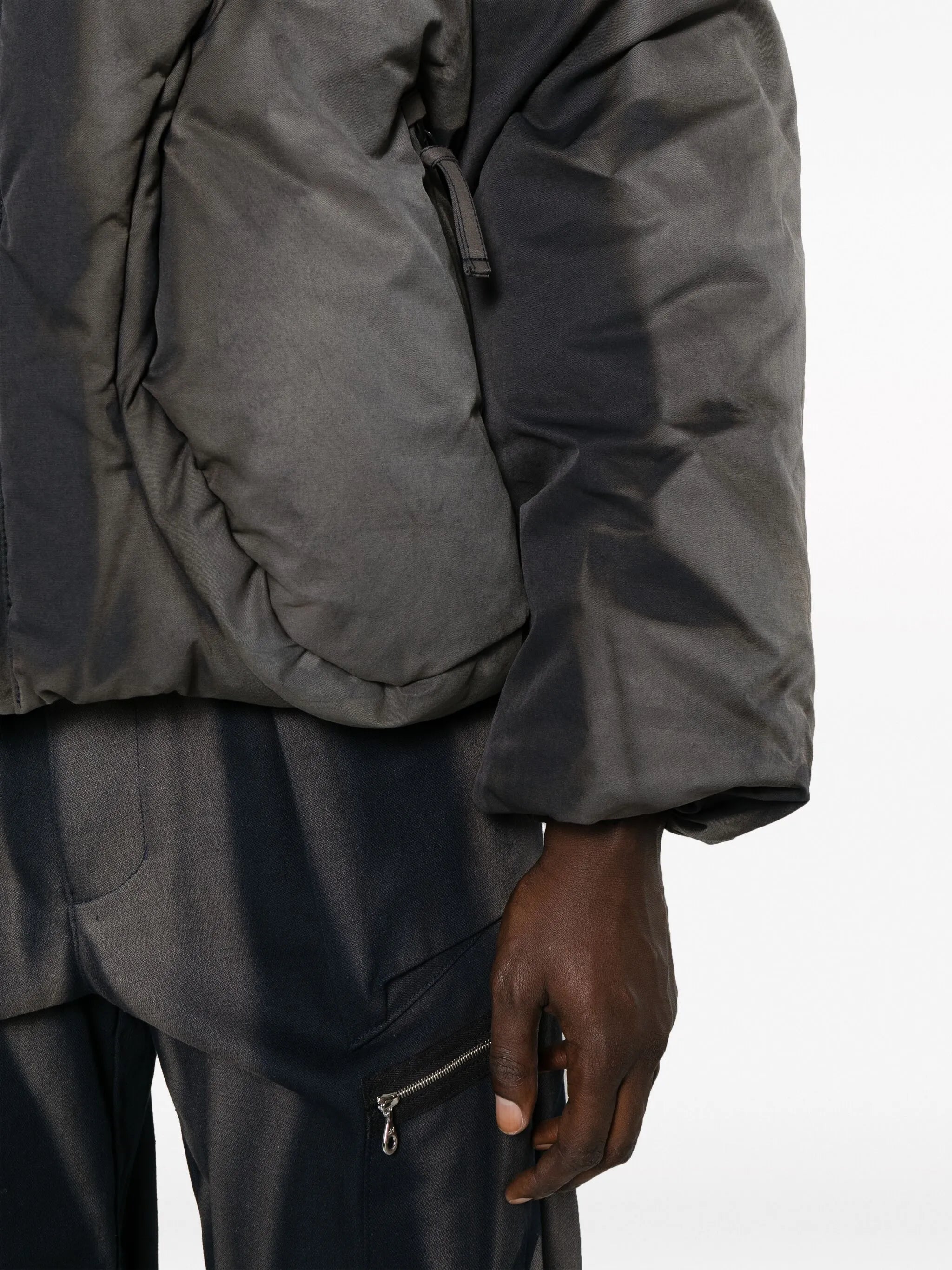 bleached-effect padded jacket