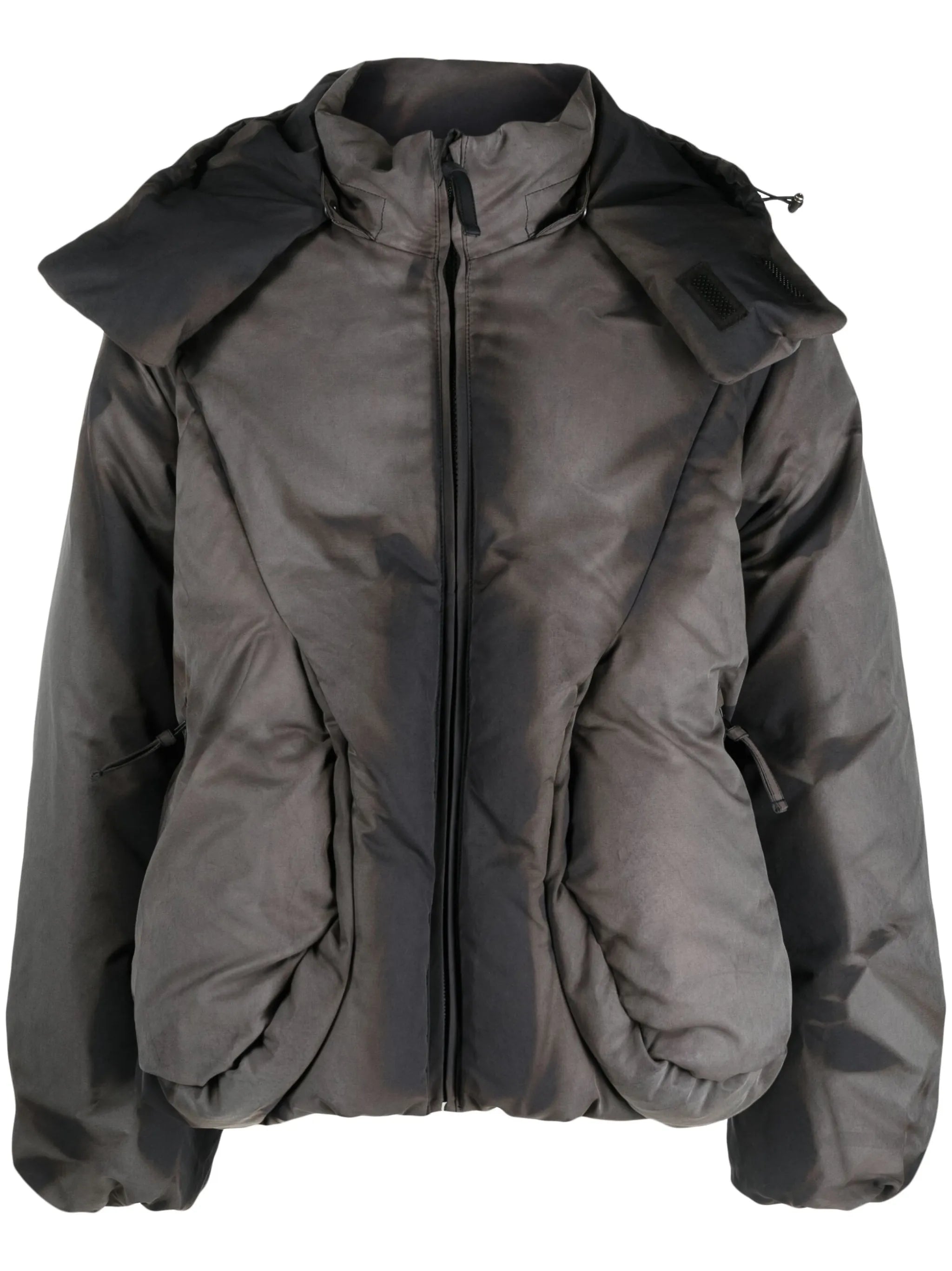bleached-effect padded jacket