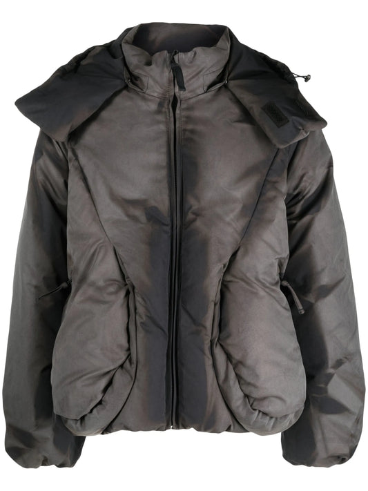 bleached-effect padded jacket