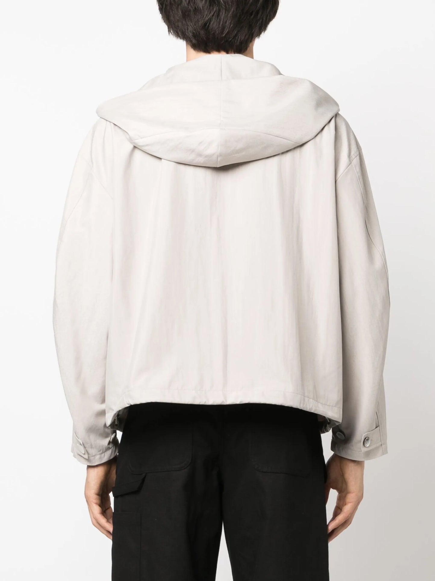 draped-design hooded jacket