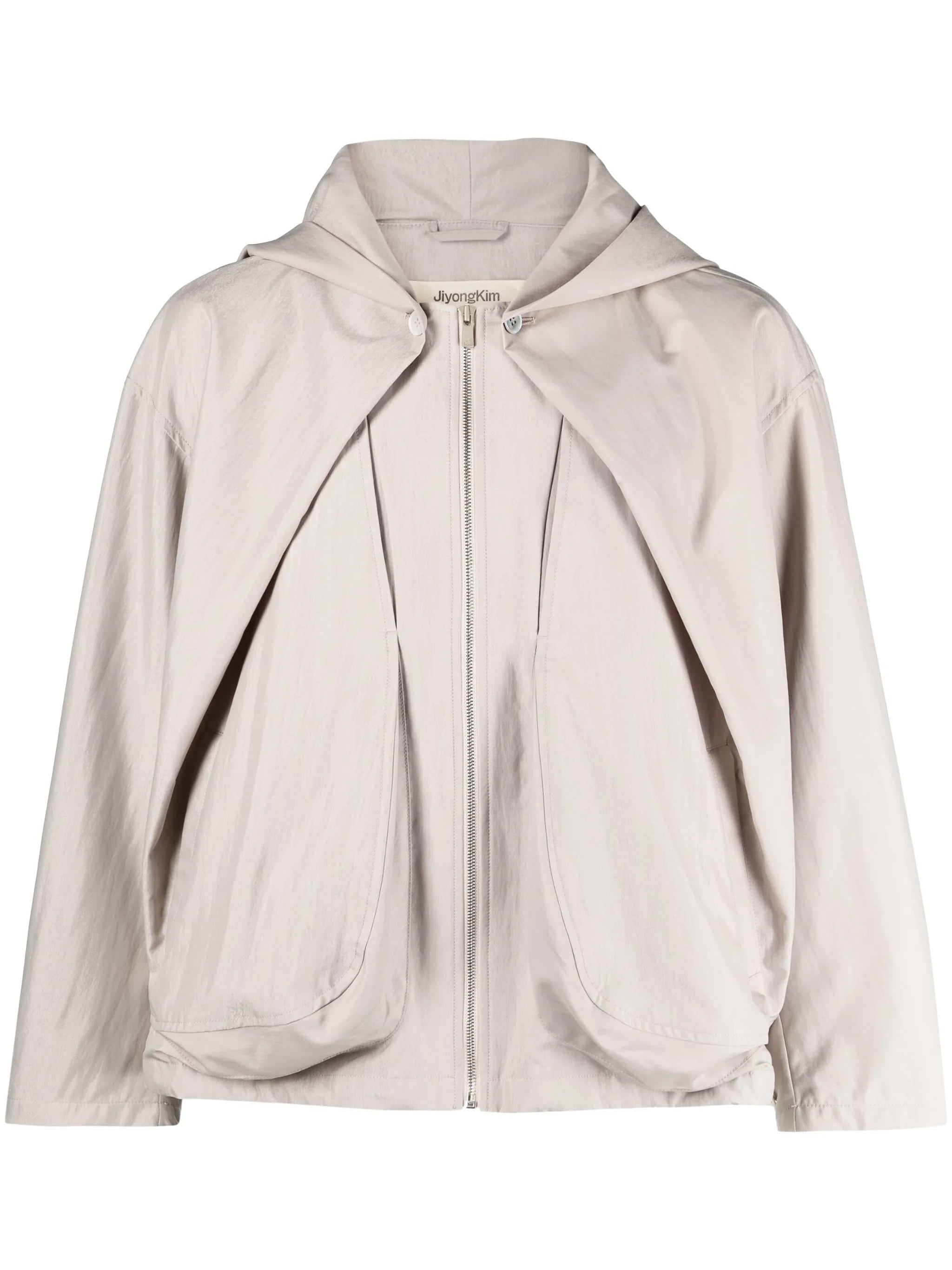 draped-design hooded jacket