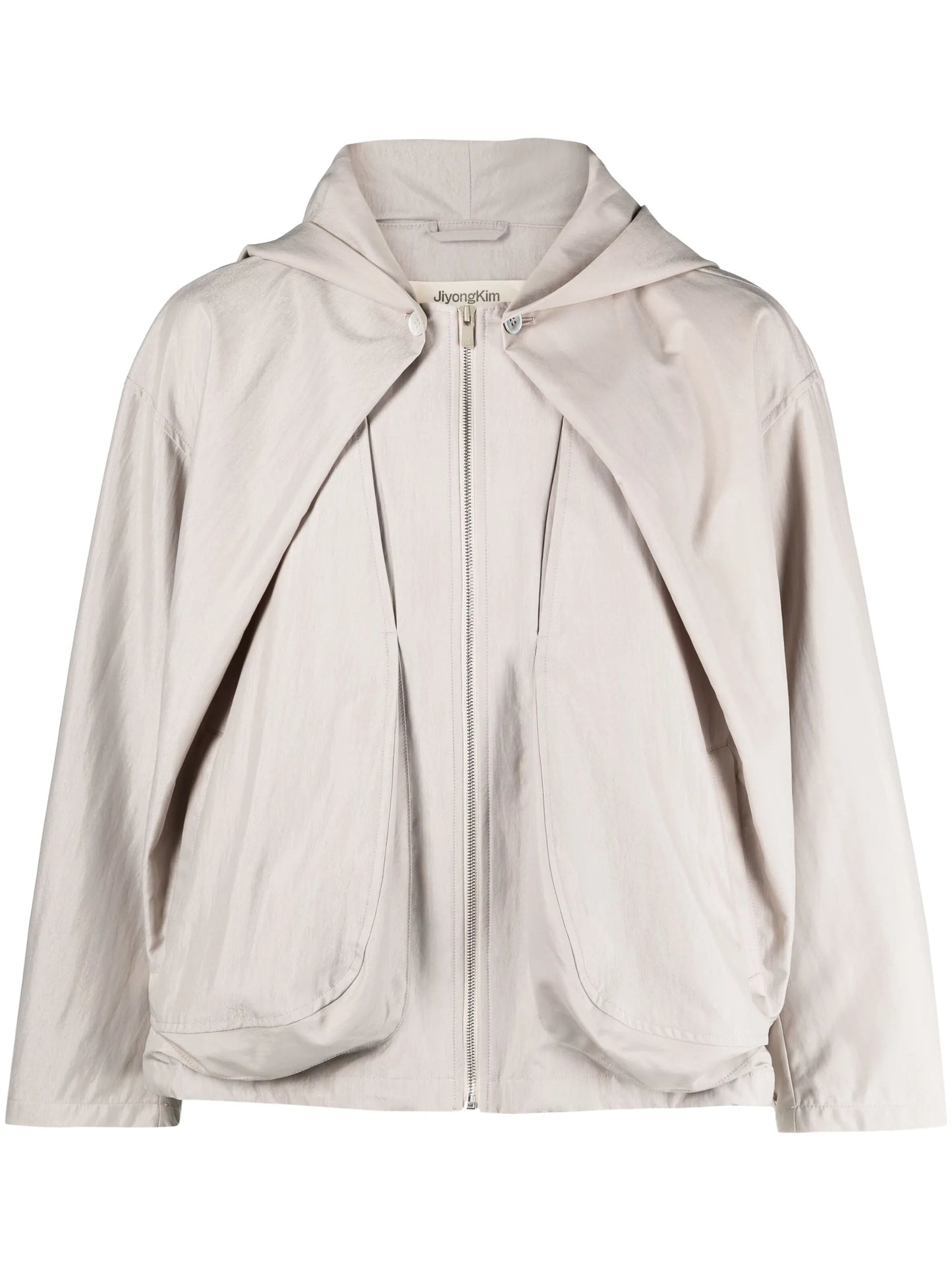 draped-design hooded jacket