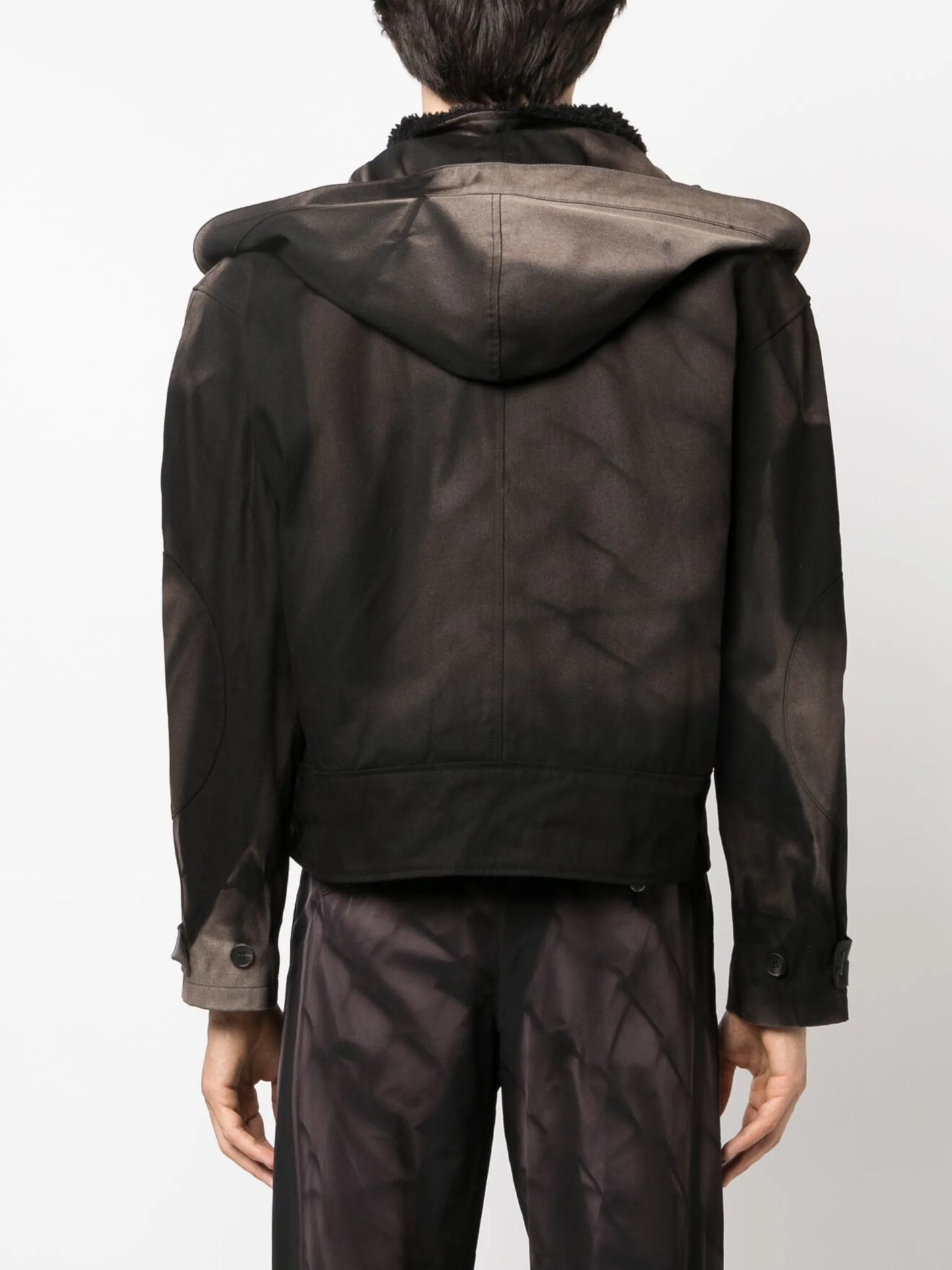 sun-bleached effect asymmetric jacket