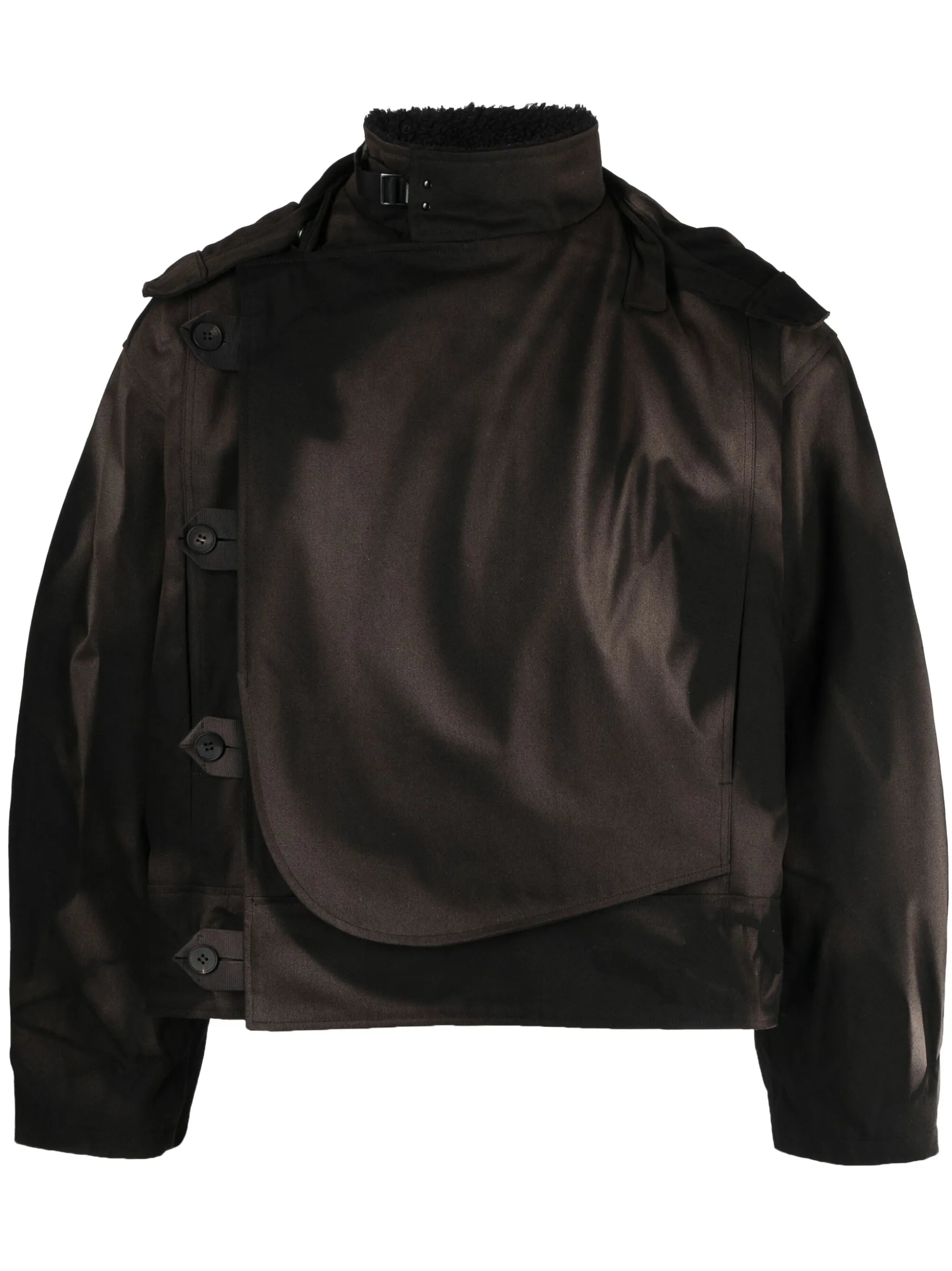 sun-bleached effect asymmetric jacket