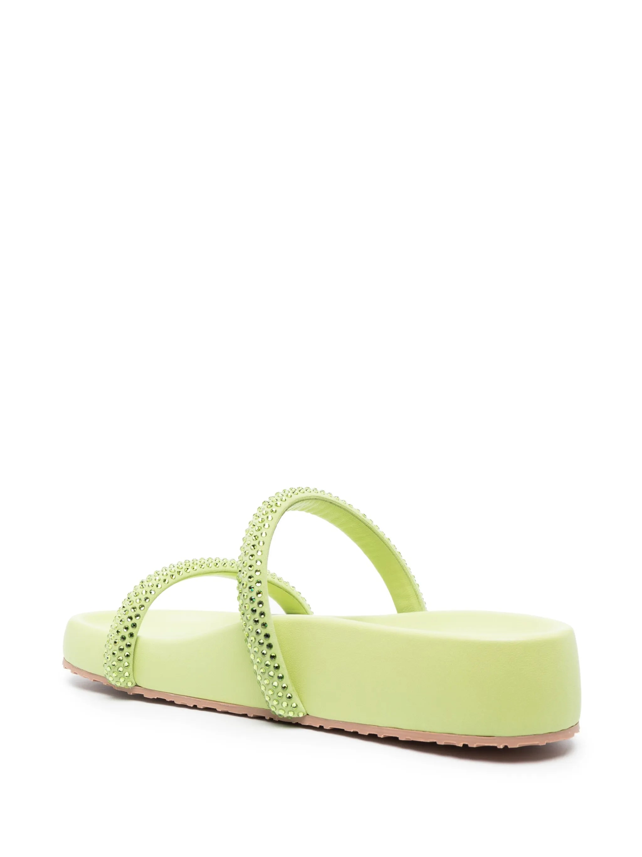 Croissette double-strap crystal-embellished sandals