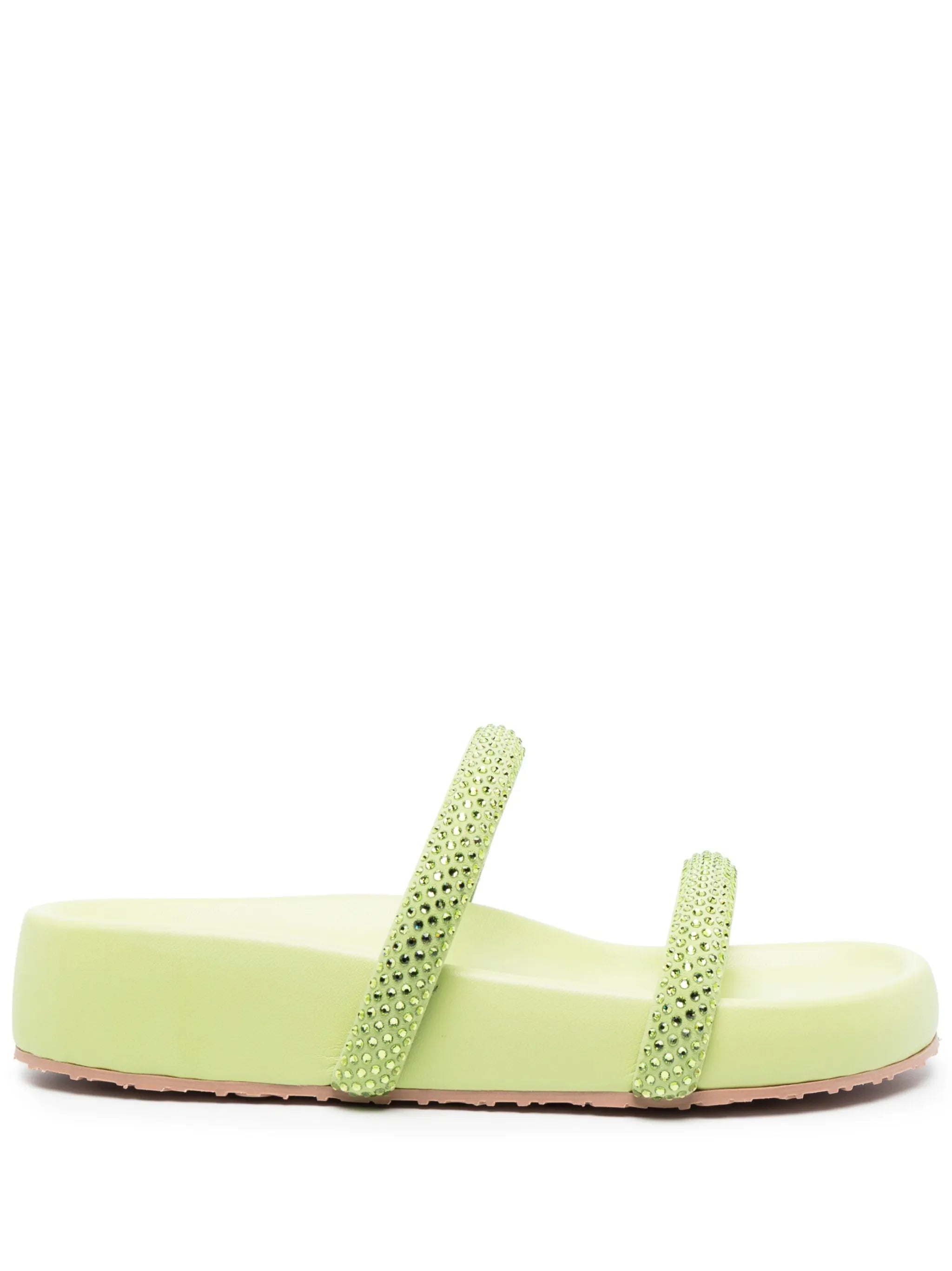 Croissette double-strap crystal-embellished sandals
