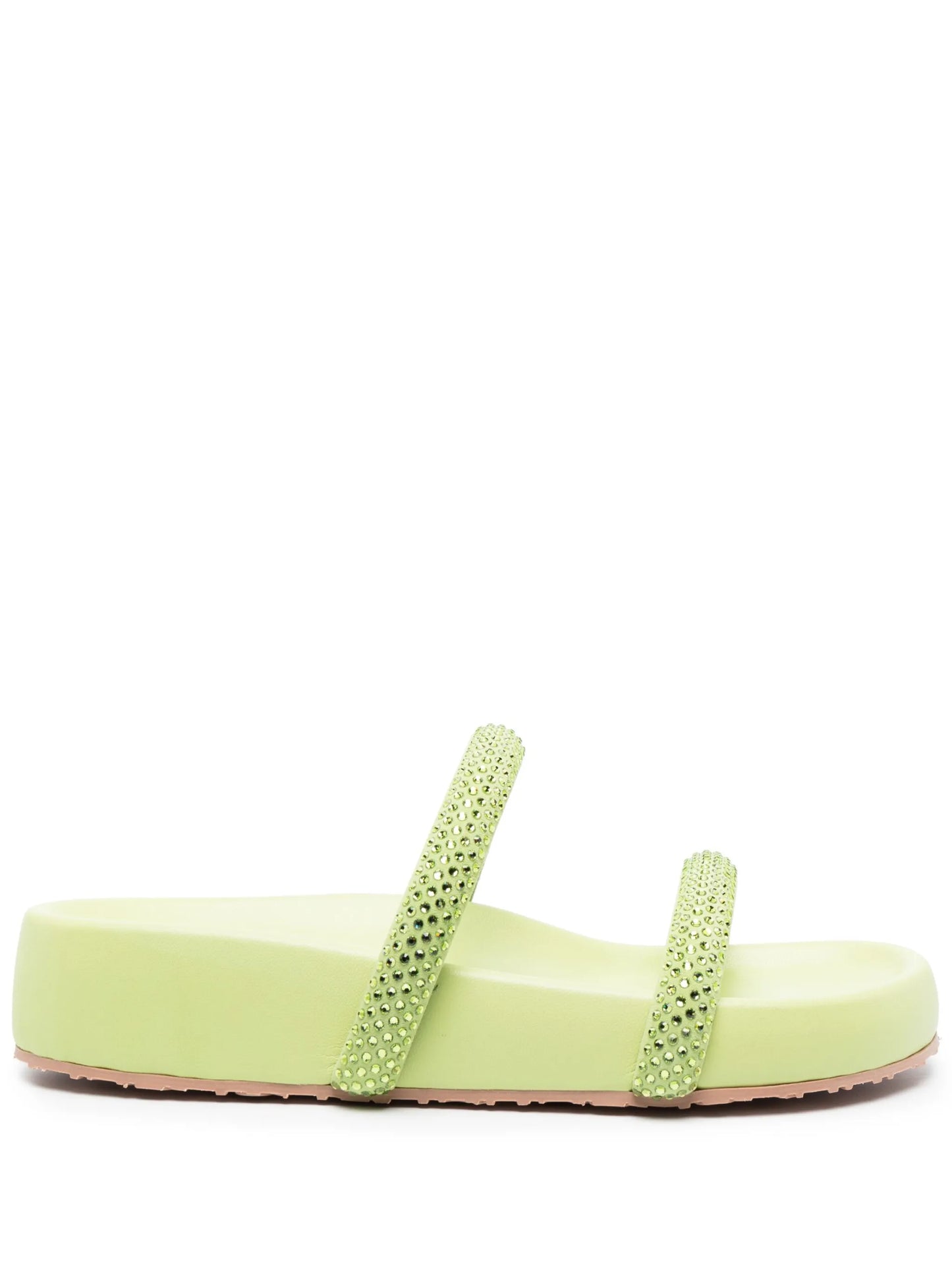 Croissette double-strap crystal-embellished sandals