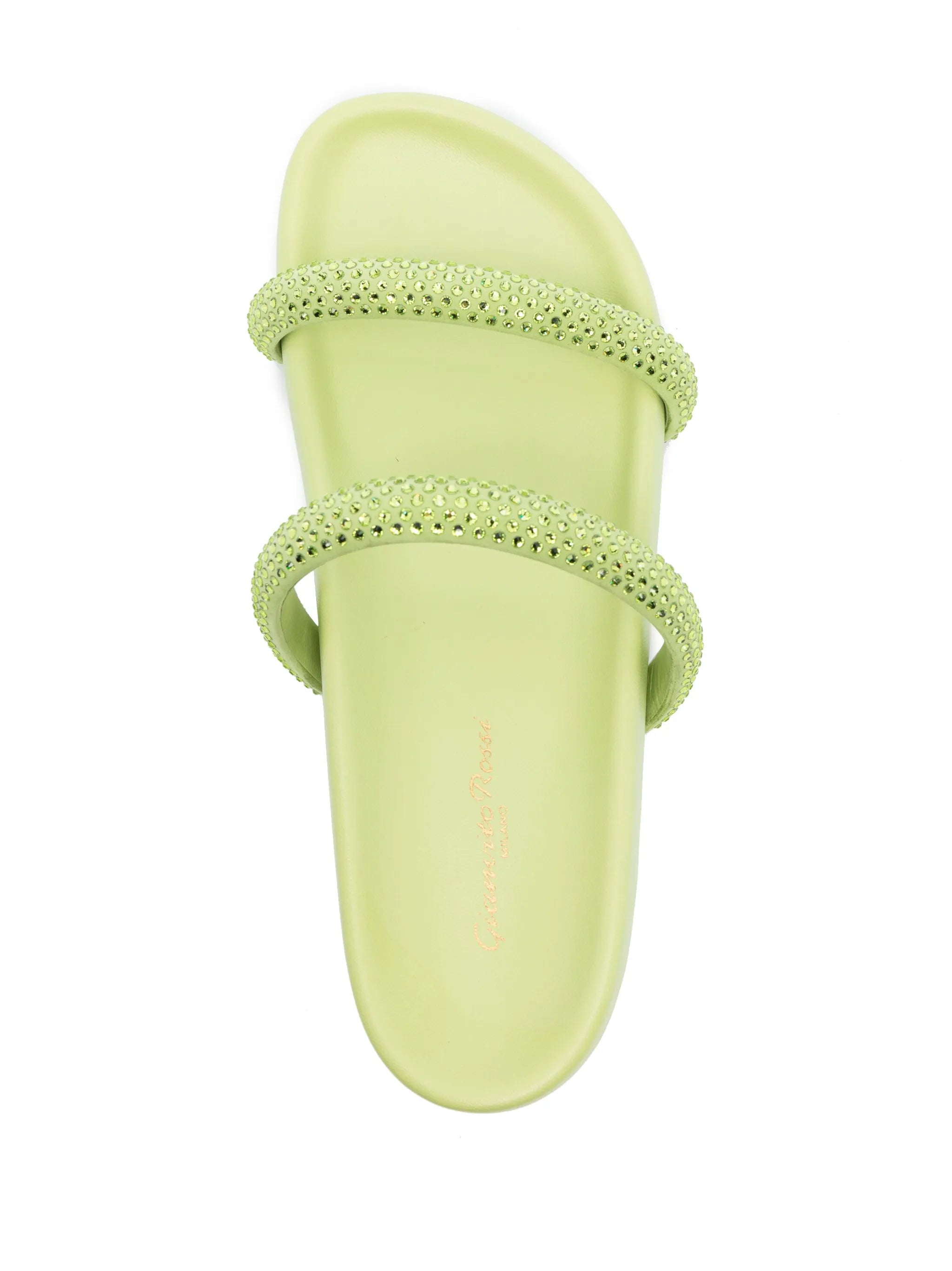 Croissette double-strap crystal-embellished sandals