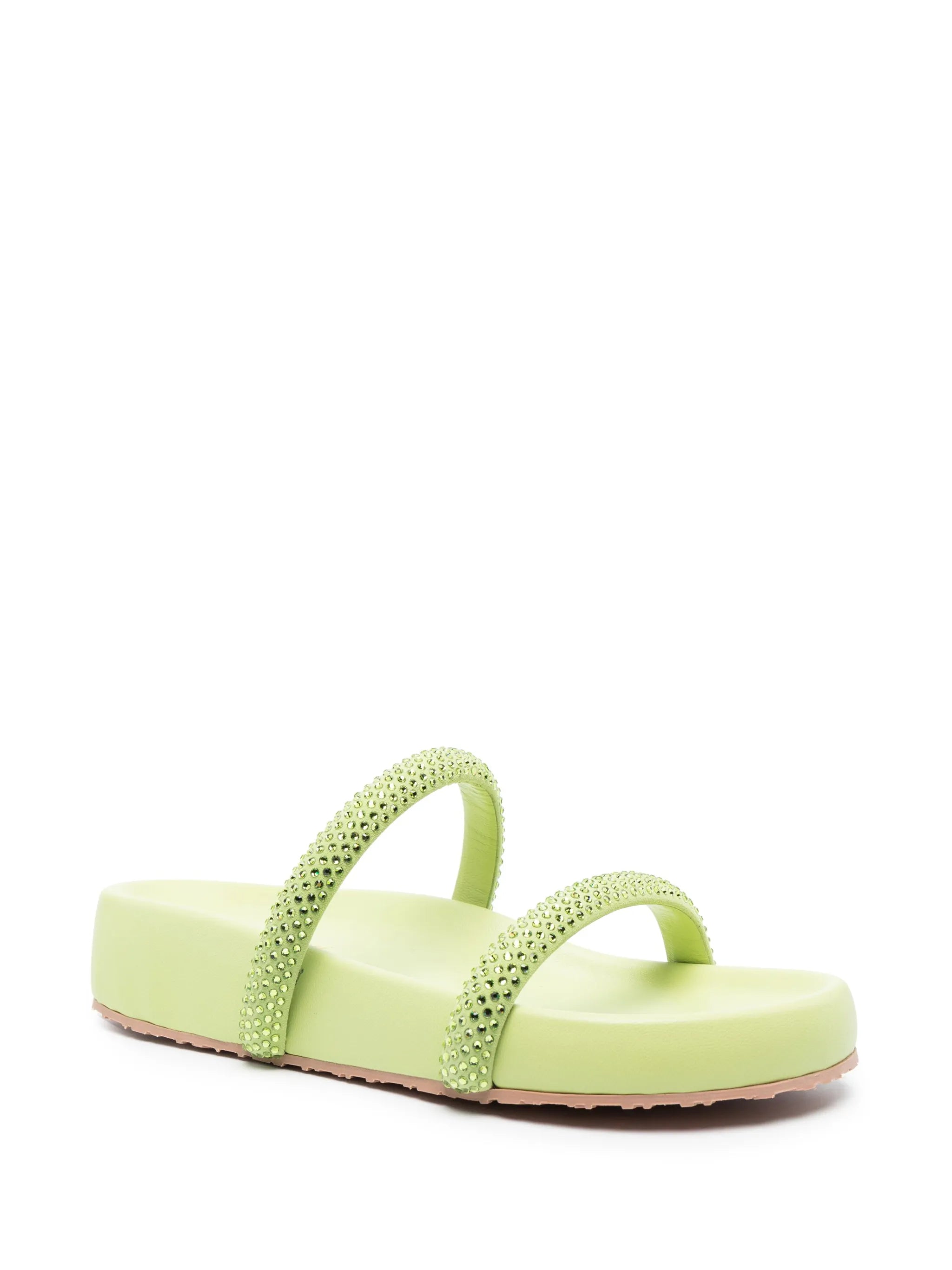 Croissette double-strap crystal-embellished sandals