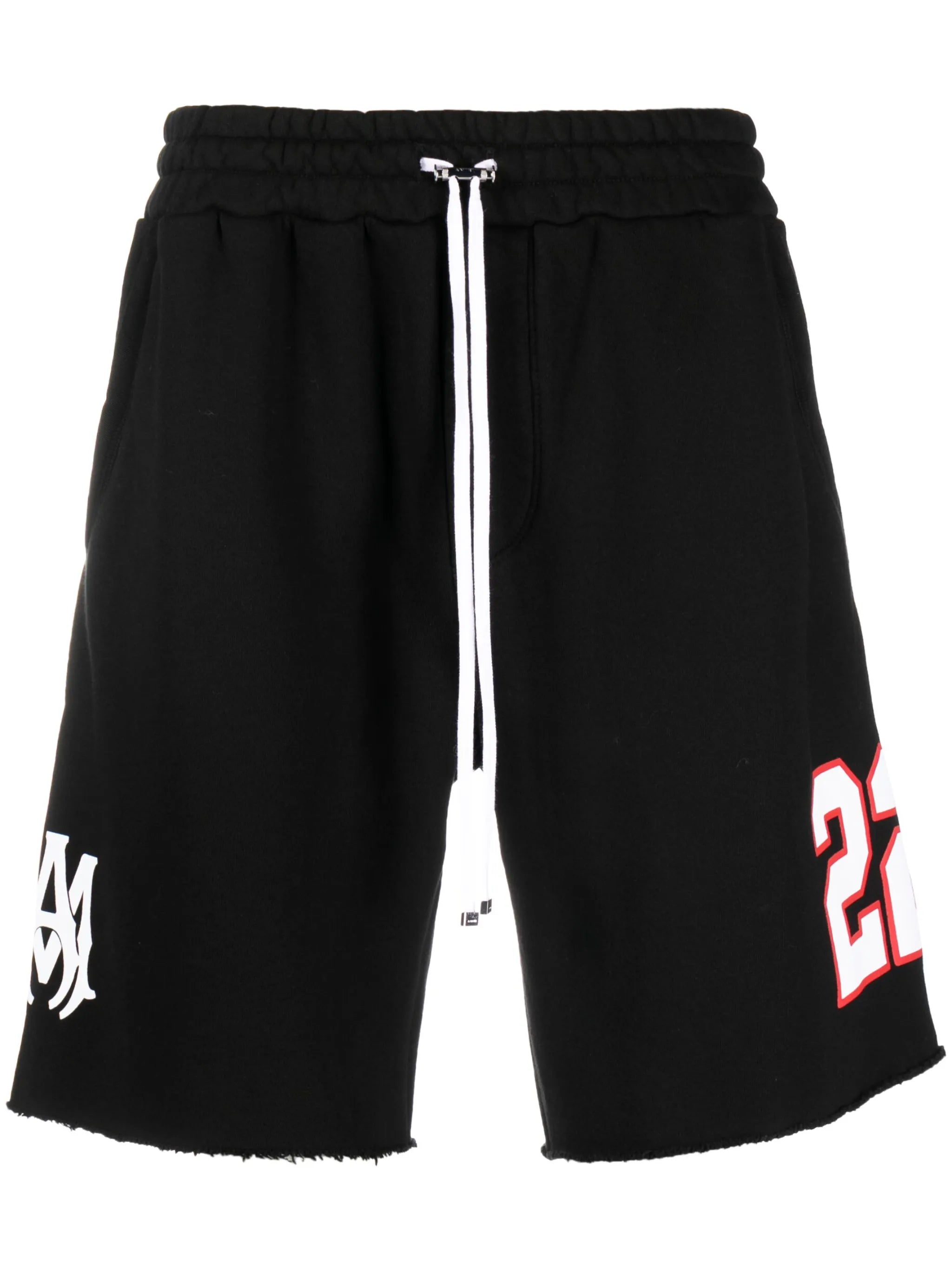 logo-print wide-leg track shorts