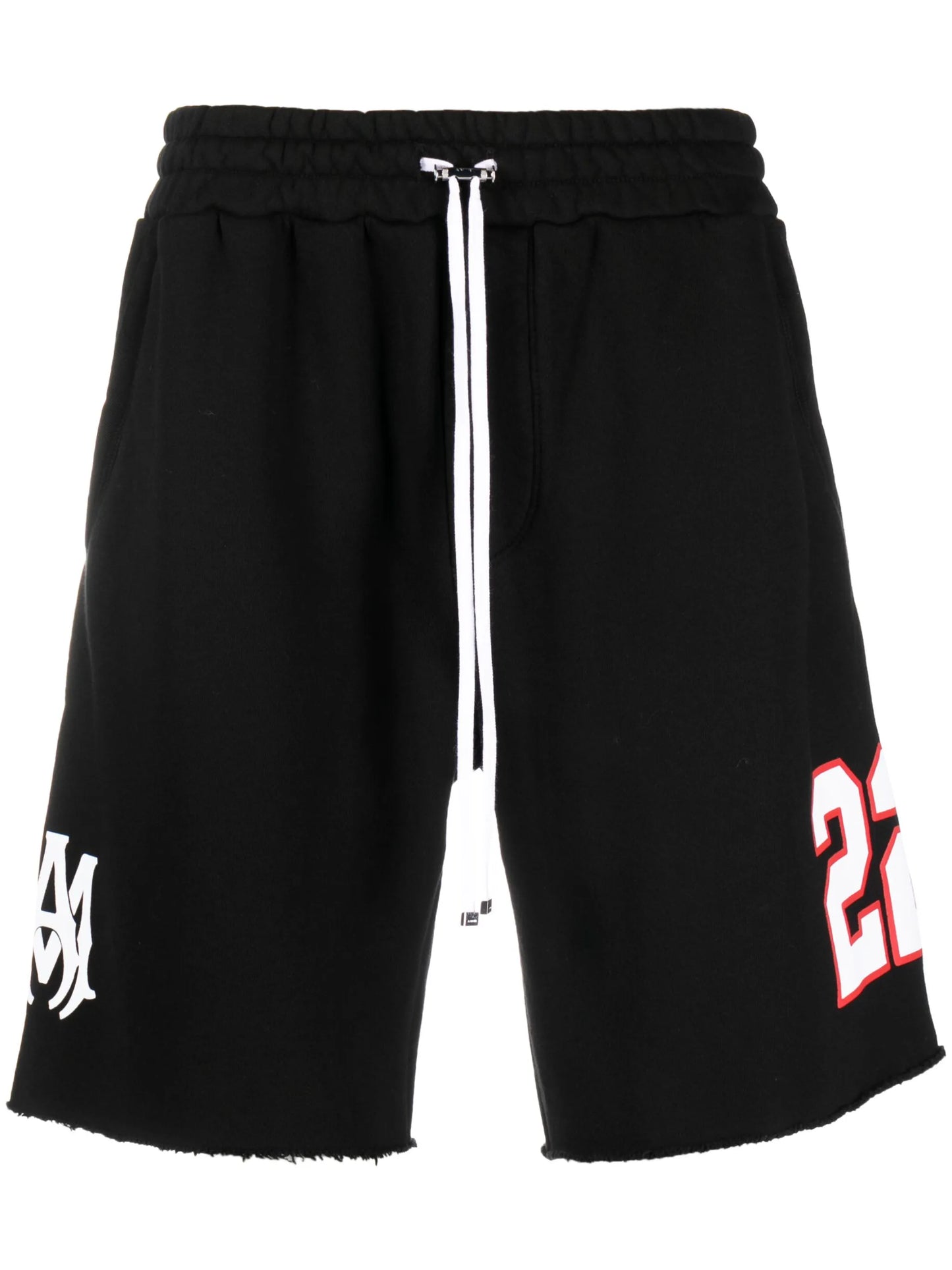 logo-print wide-leg track shorts